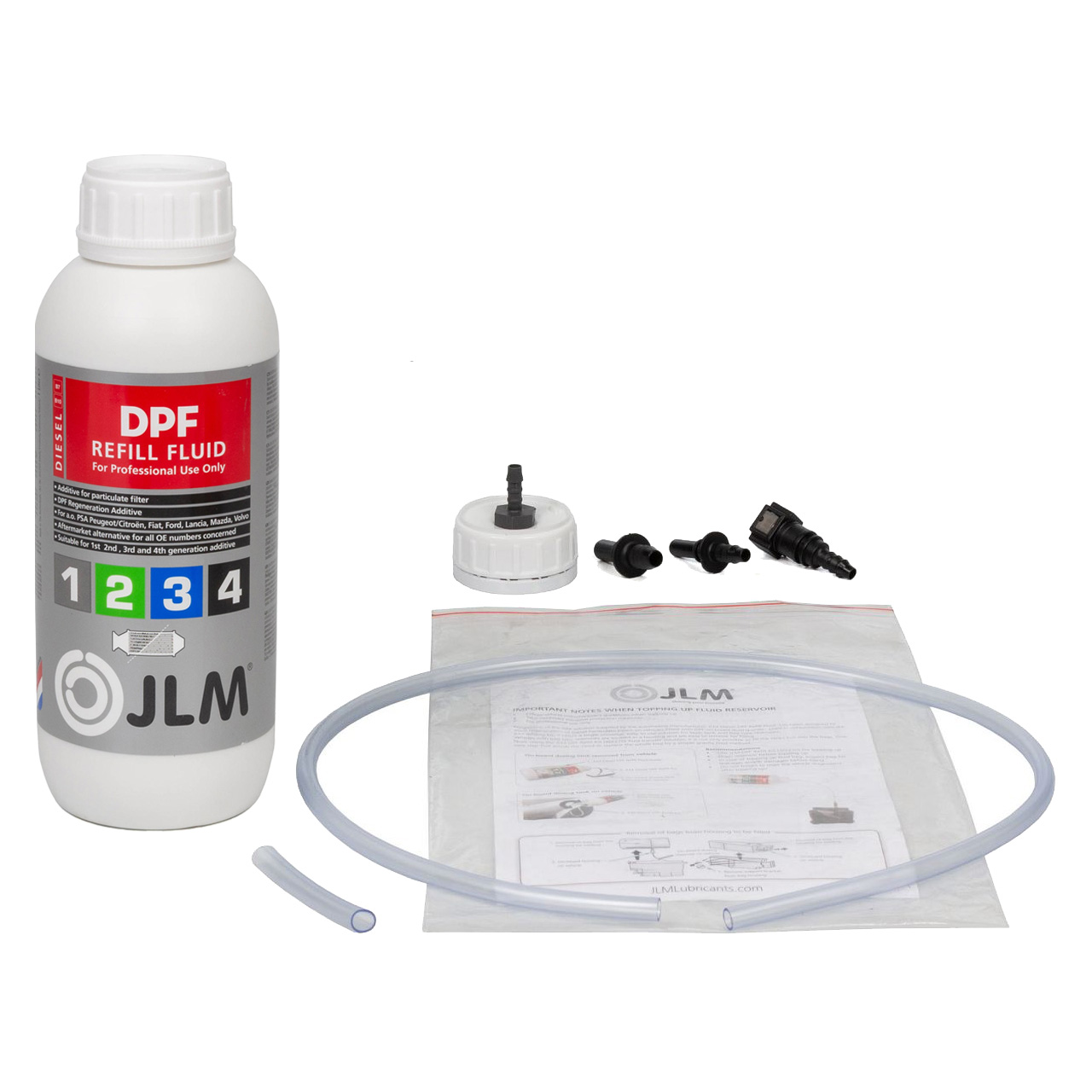 JLM DPF Nachfüllflüssigkeit Additiv für Dieselpartikelfilter 1 Liter + Befüllkit