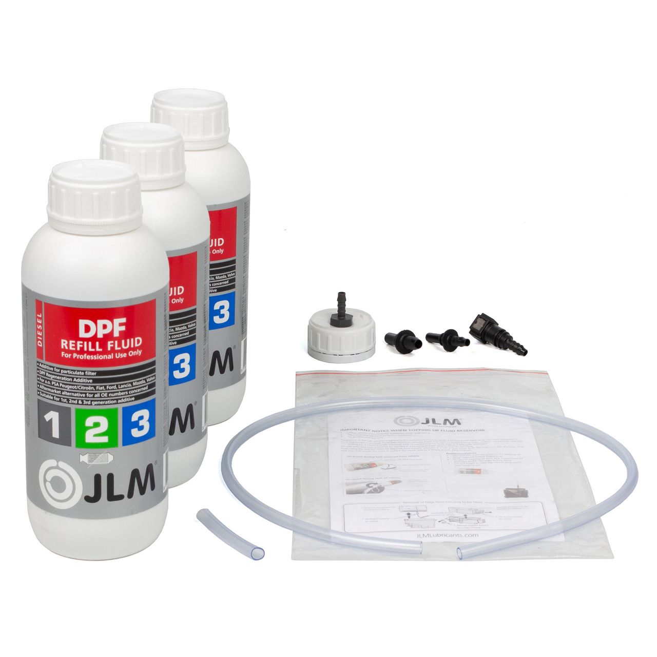JLM DPF Nachfüllflüssigkeit Additiv für Dieselpartikelfilter 3 Liter + Befüllkit