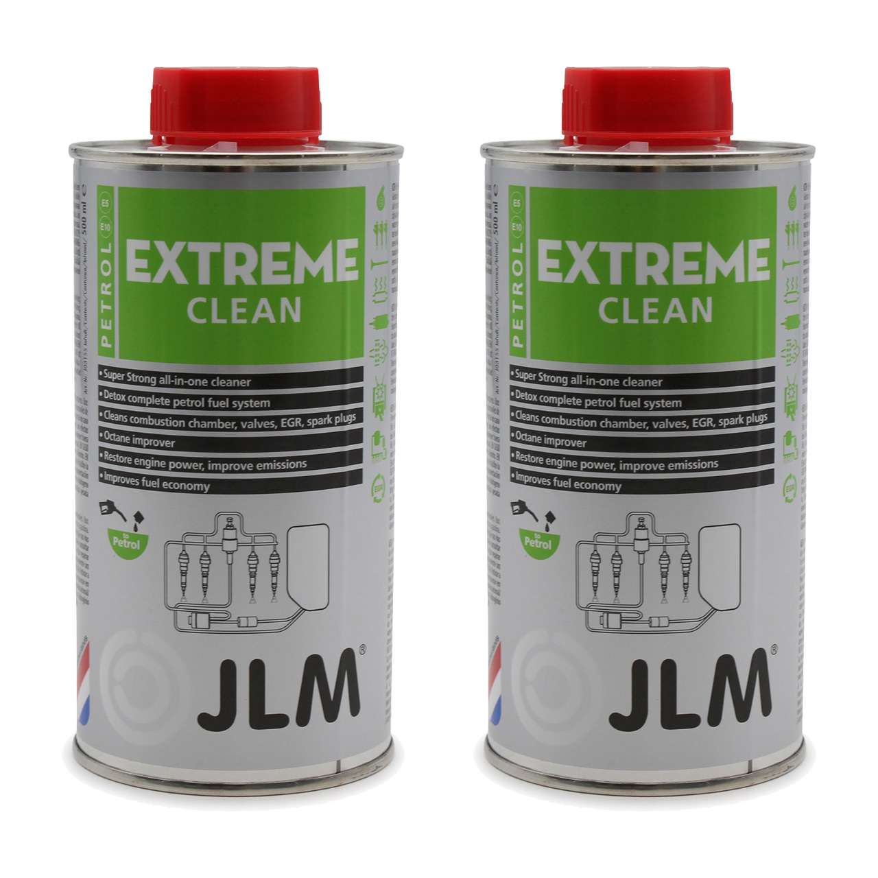 2x 500ml JLM J03155 Extreme Clean Benzin Systemreiniger Injektorreiniger Turbo