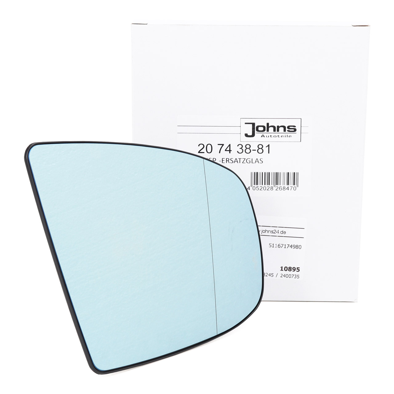 JOHNS 207438-81 Au&szlig;enspiegel Spiegelglas ELEKTRISCH f&uuml;r BMW X5 E70 X6 rechts 51167174982