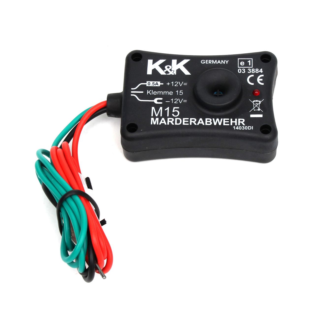 K&K Marderschutz M15 Ultraschallgerät 12kHz 85 dB(A) + Duftmarkenentferner 500ml