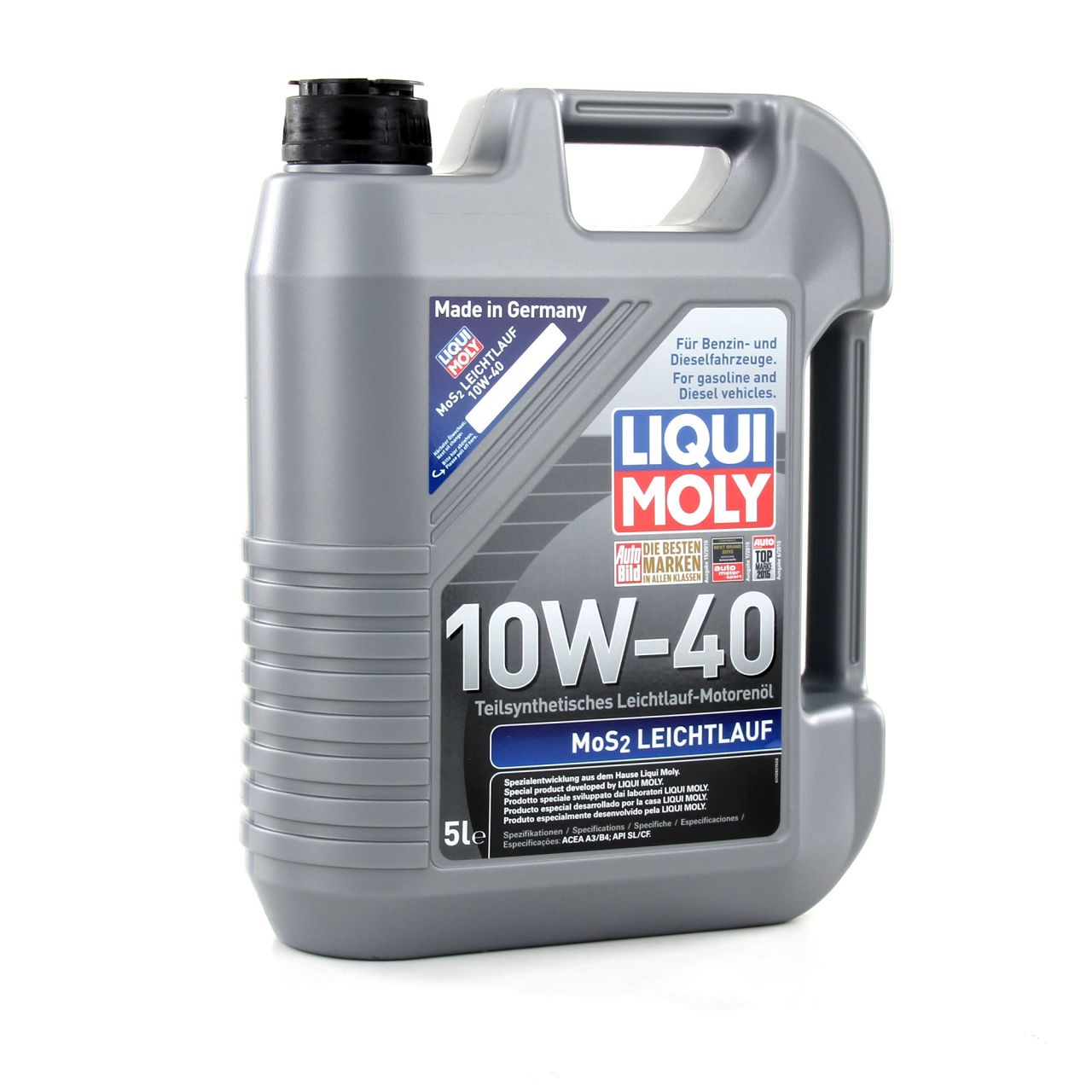 15L LIQUI MOLY 1092 MoS2 LEICHTLAUF 10W-40 10W40 Motoröl Öl ACEA A3/B4 API SL/CF