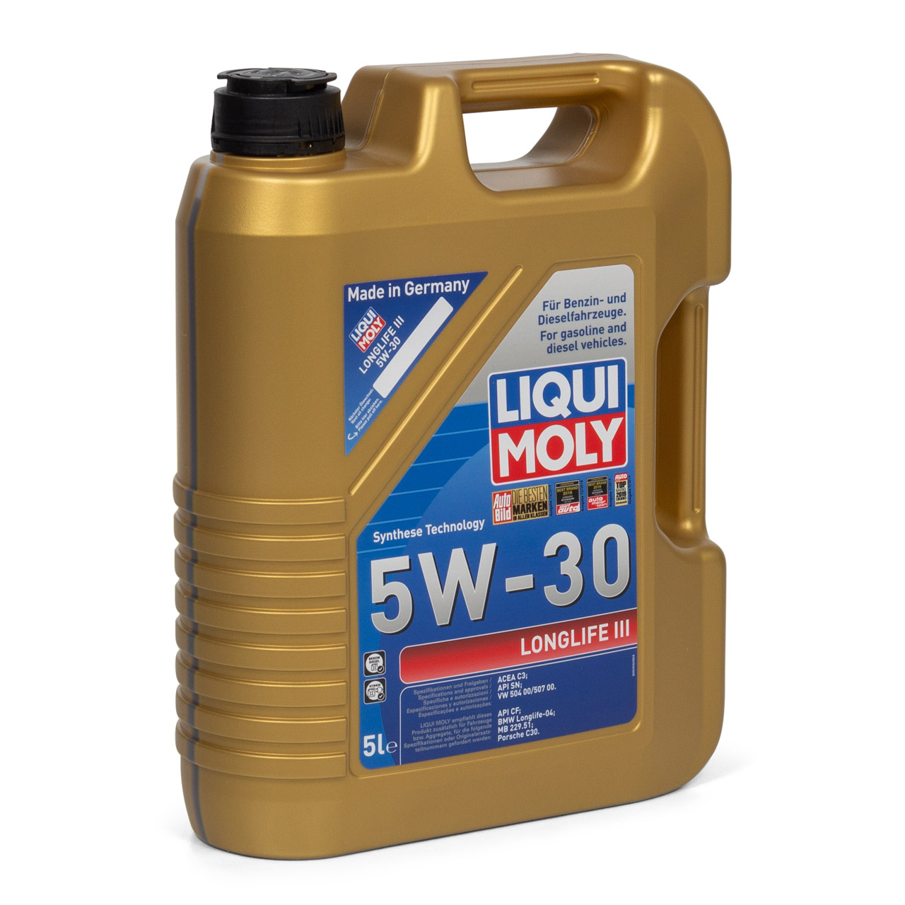 5L LIQUI MOLY 5W30 LONGLIFE III Motoröl + ORIGINAL Ölfilter für VAG 1.0-1.5 TSI 04E115561T