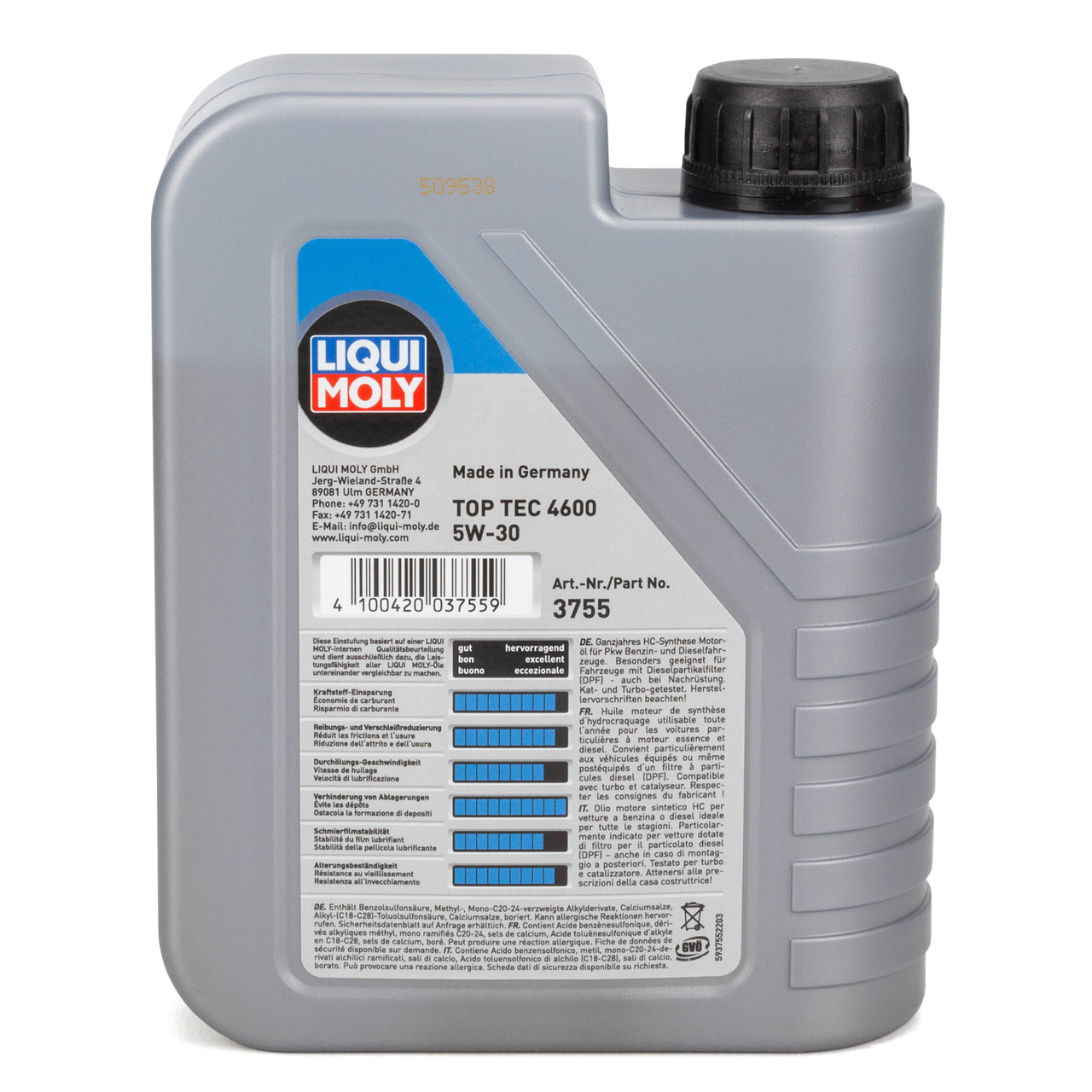 1L 1 Liter LIQUI MOLY Motoröl 5W30 TOP TEC 4600 dexos2 BMW LL-04  