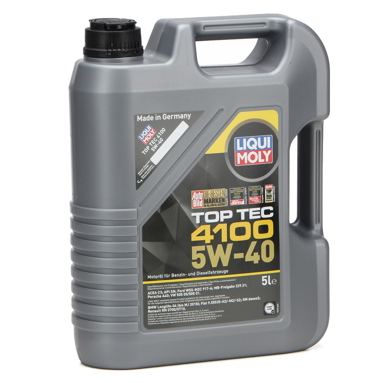 5L 5 Liter LIQUI MOLY Motoröl Öl TOP TEC 4100 5W40 5W-40 MB 229.31 VW 505.00/01