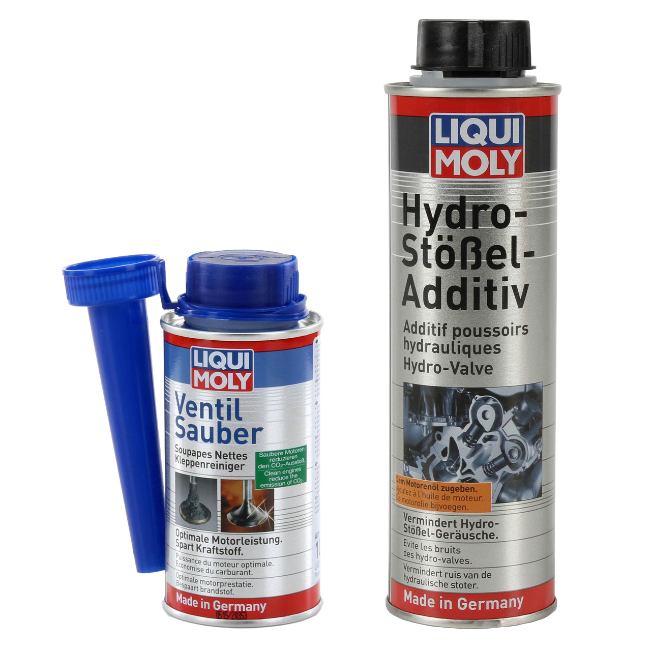 LIQUI MOLY Additiv Set Ventil Sauber 150ml + Hydro-Stössel-Additiv Zusatz 300ml