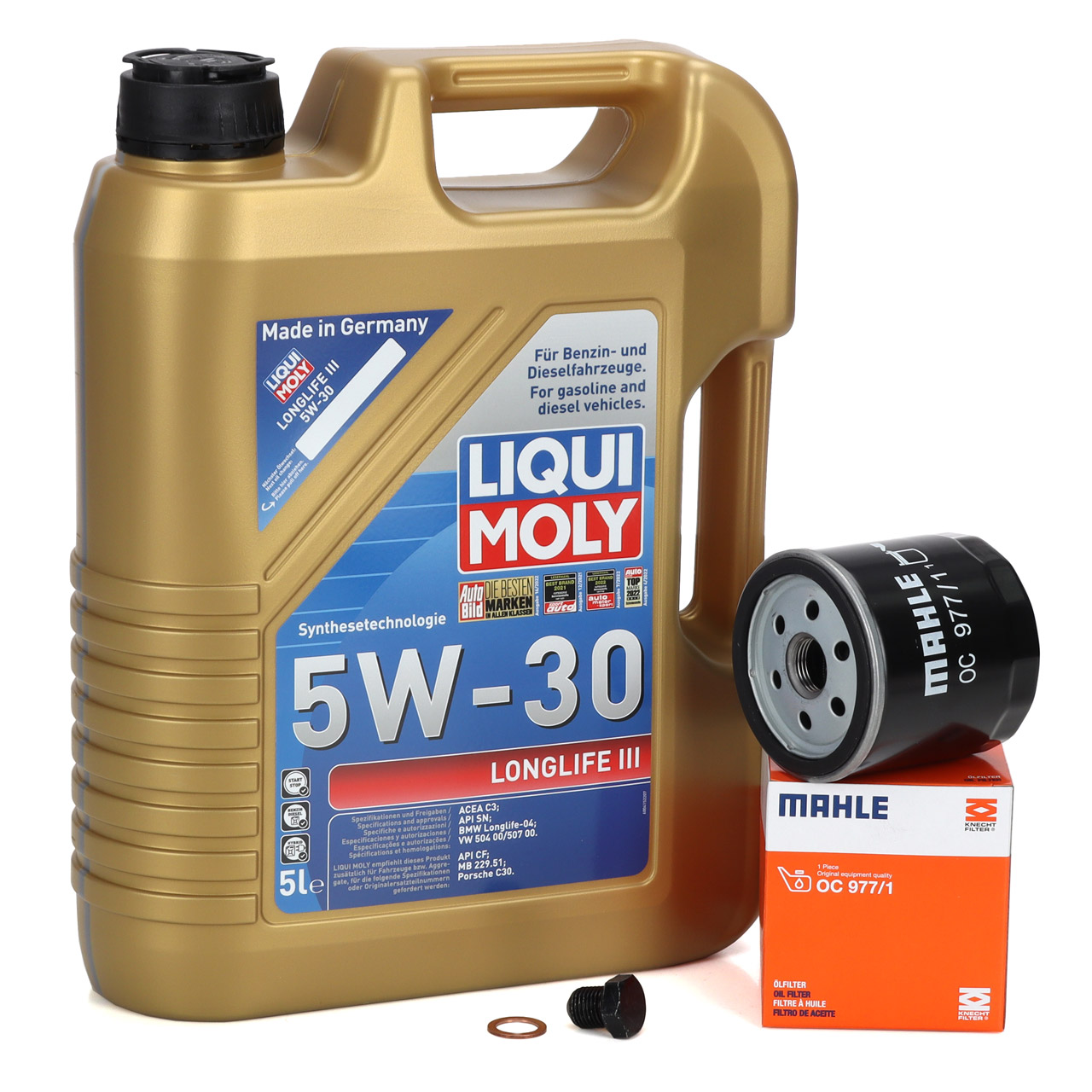 5L LIQUI MOLY 5W30 LONGLIFE III Motoröl + MAHLE Ölfilter VW Golf 7 8 Passat B8 1.0-1.5 TSI