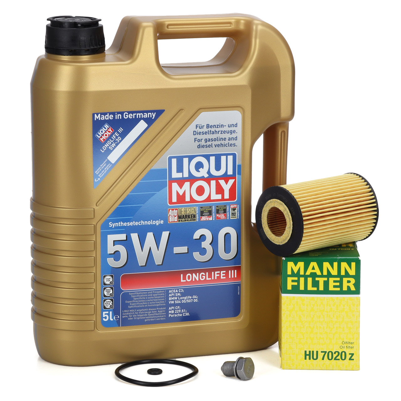 5L LIQUI MOLY 5W30 LONGLIFE 3 Motoröl + MANN Ölfilter für VW Golf 7 Passat B8 1.6/2.0 TDI