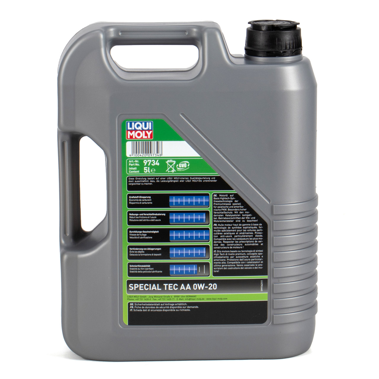 10L 10 Liter LIQUI MOLY 9734 SPECIAL TEC AA 0W-20 Motoröl Öl API SP ASIA AMERICA