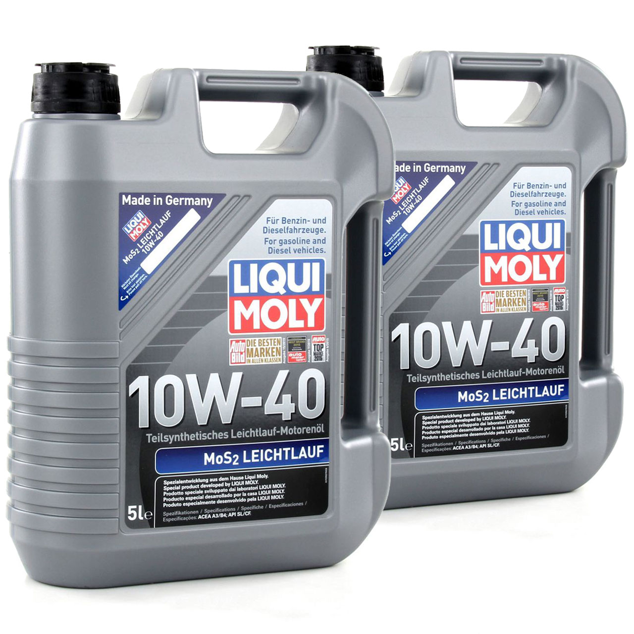 10L LIQUI MOLY 1092 MoS2 LEICHTLAUF 10W-40 10W40 Motoröl Öl ACEA A3/B4 API SL/CF