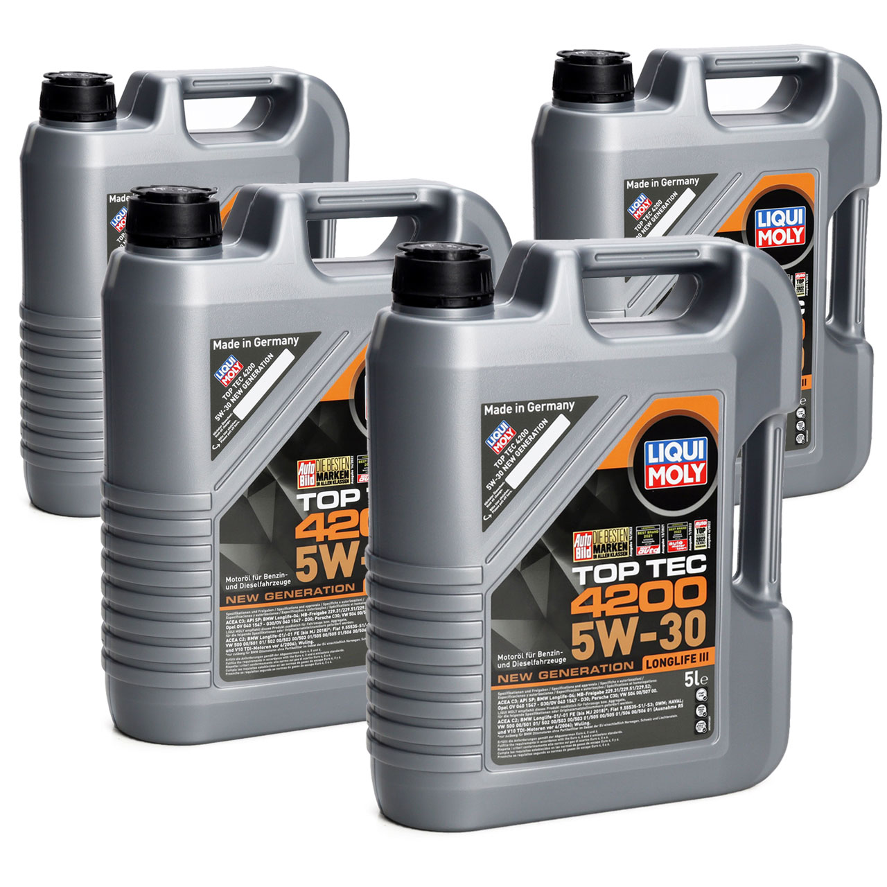  LIQUI MOLY Top Tec 4200 SAE 5W-30 New Generation, 5 L, Synthesis technology motor oil
