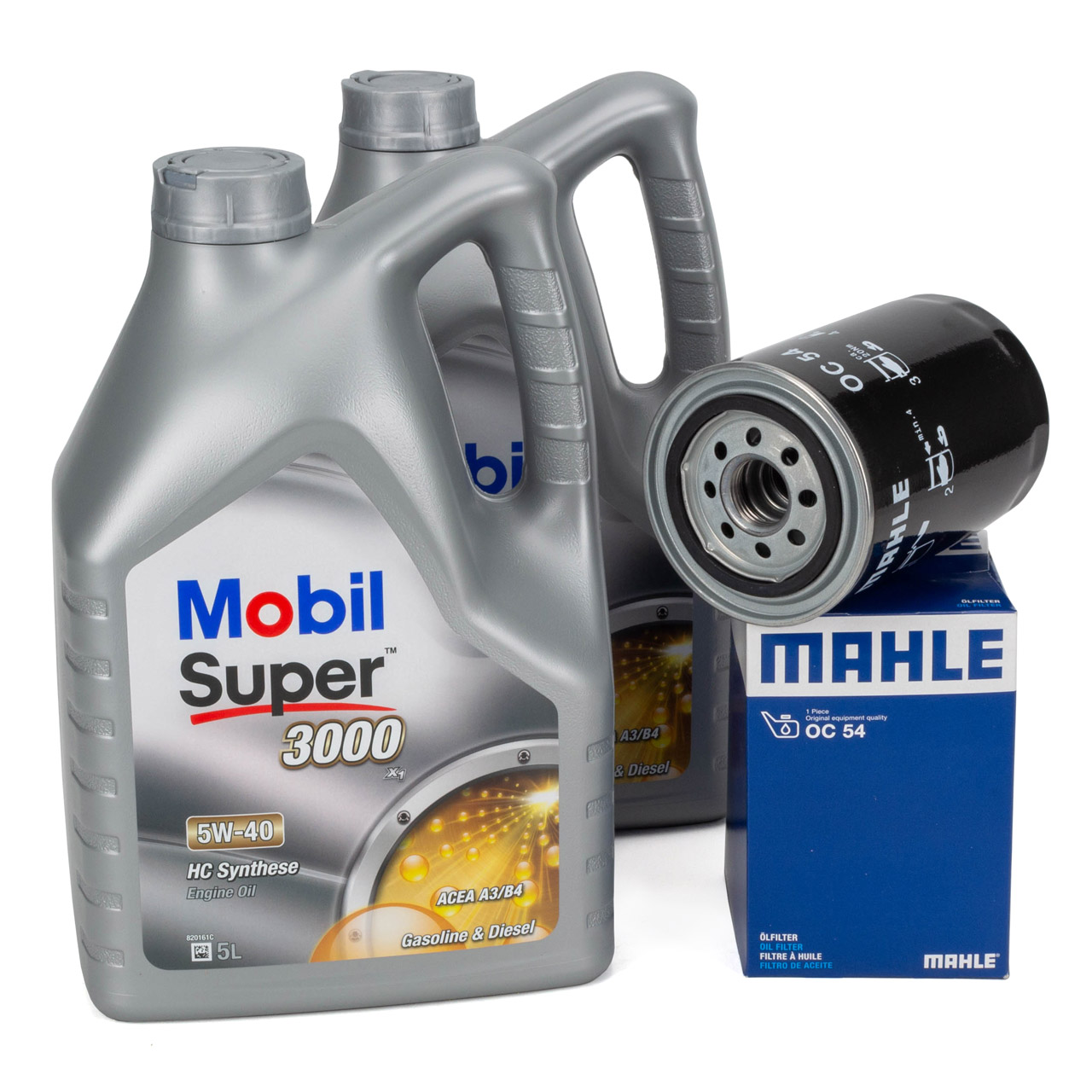 10L Mobil SUPER 3000 X1 5W-40 Motoröl Öl + MAHLE OC54 Ölfilter PORSCHE 93010776403