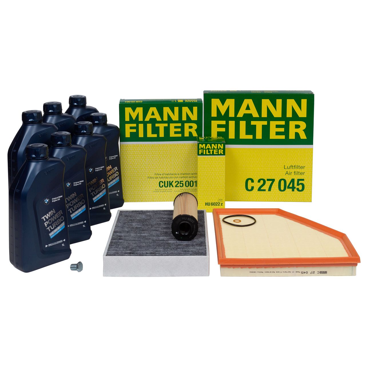 MANN Filterset + 7L ORIGINAL 5W30 Motoröl BMW F20/21 M140i F22/23 M240i F30-34 F32-36 B58