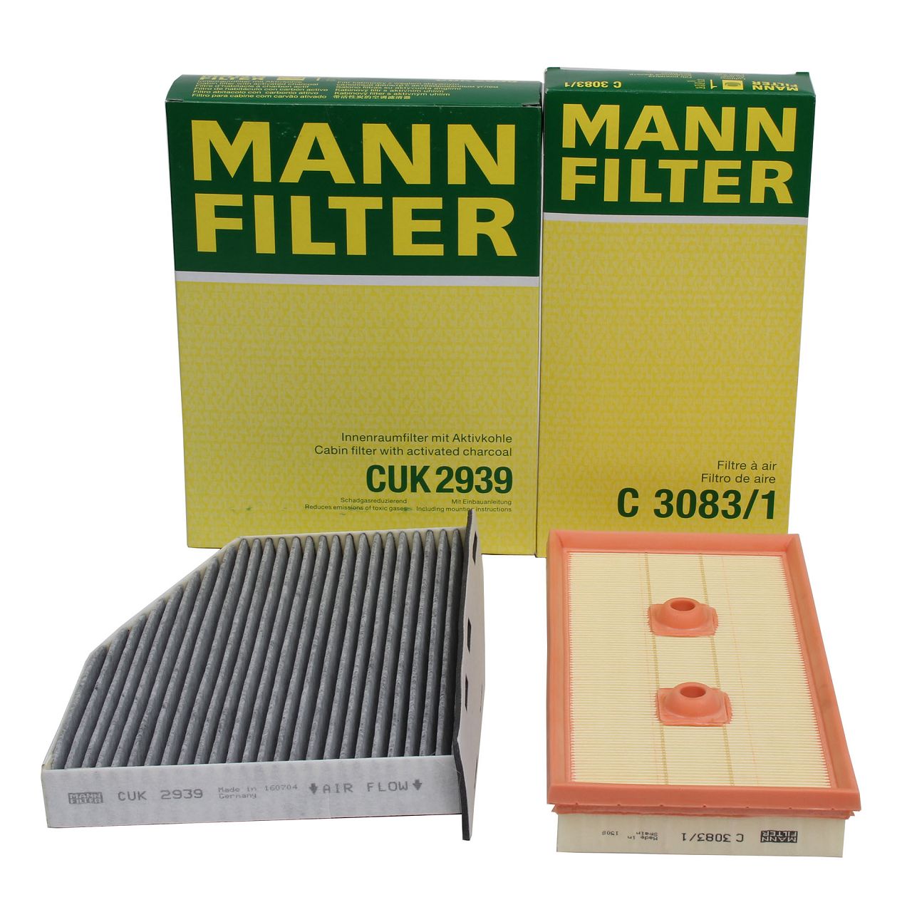 MANN Filterset Innenraum + Luftfilter VW Golf 5 Passat B6 Touran A3 8P Octavia 2 1.6 FSI
