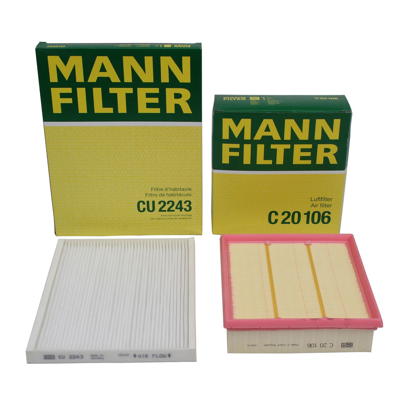 MANN Innenraum + Luftfilter OPEL Corsa D 1.0 1.2/LPG 1.4/LPG Corsa E 1.2 1.4/LPG 1.3 CDTI