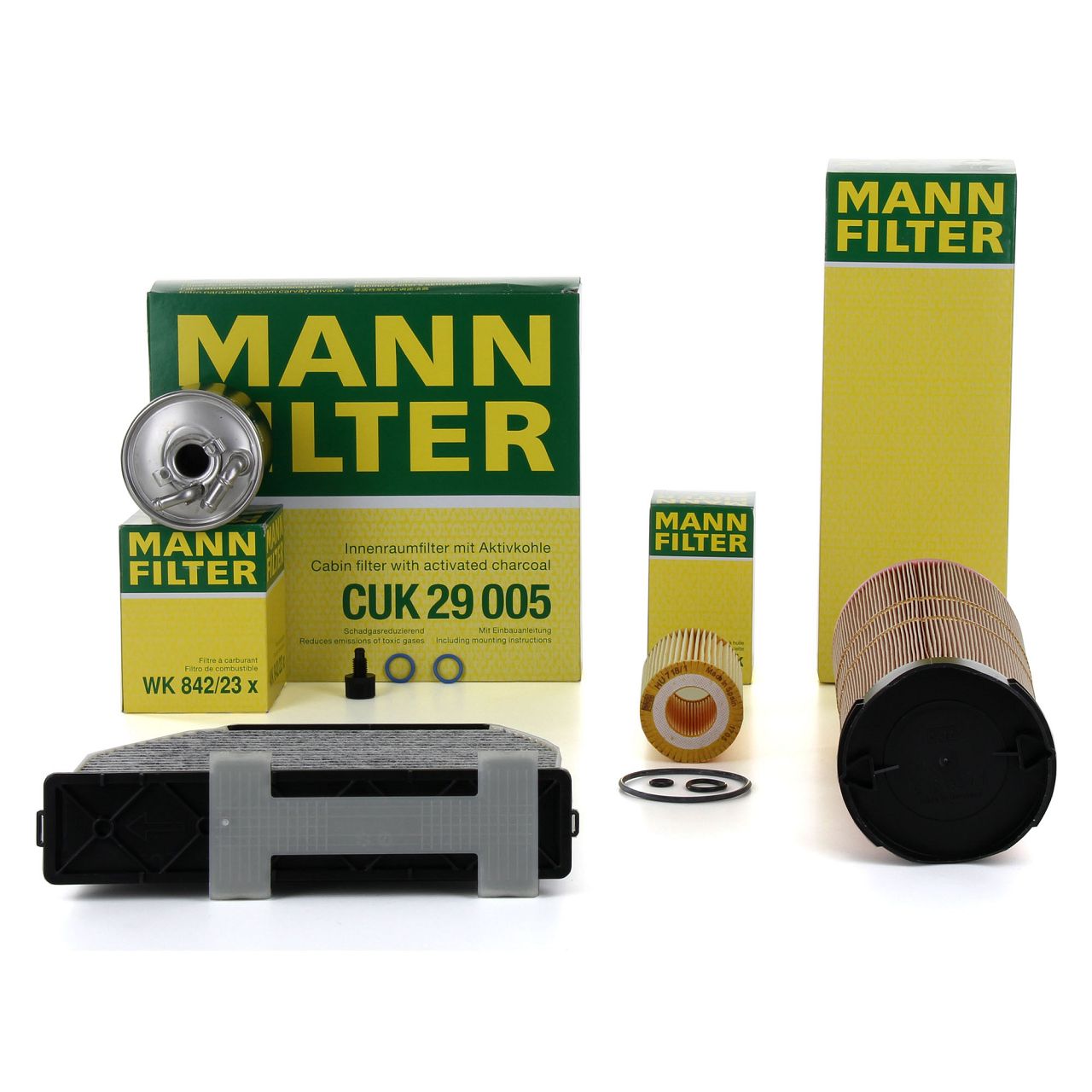MANN Filter-Set 4-tlg MERCEDES W204 S204 C200CDI 136 PS + C220CDI 170 PS OM646