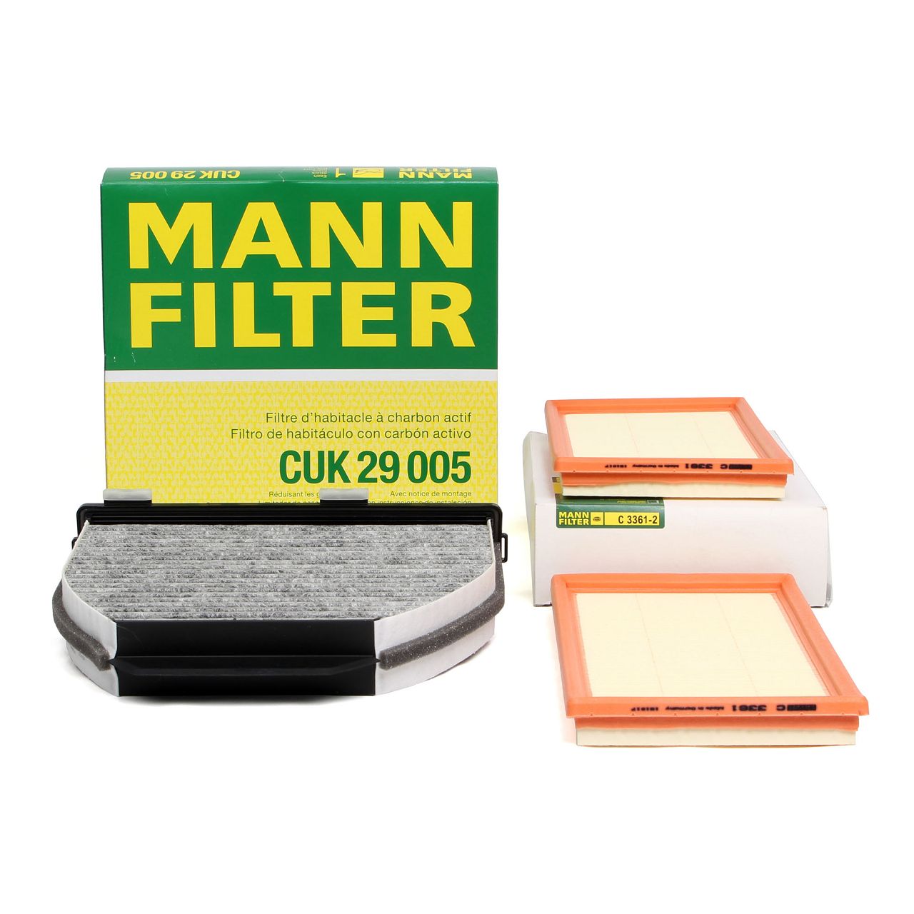 MANN Filterset Innenraum + Luftfilter MERCEDES W204 C204 S204 C63AMG W212 S212 E63AMG M156