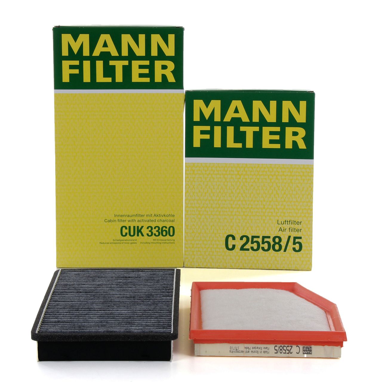 MANN Filterset Innenraum + Luftfilter PORSCHE Boxster (986) 2.5 2.7 S 3.2 204-266 PS