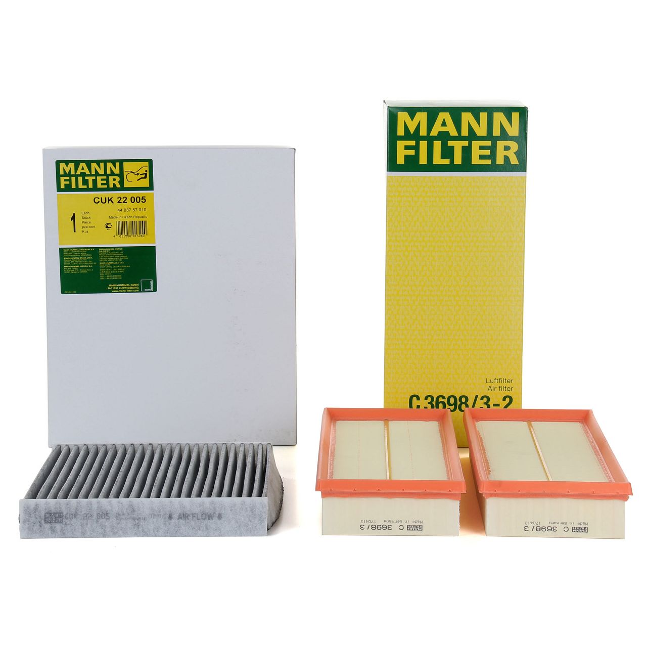 MANN Filterset Innenraum + Luftfilter MERCEDES W204 S204 W212 S212 X204 230-500 M272 M273