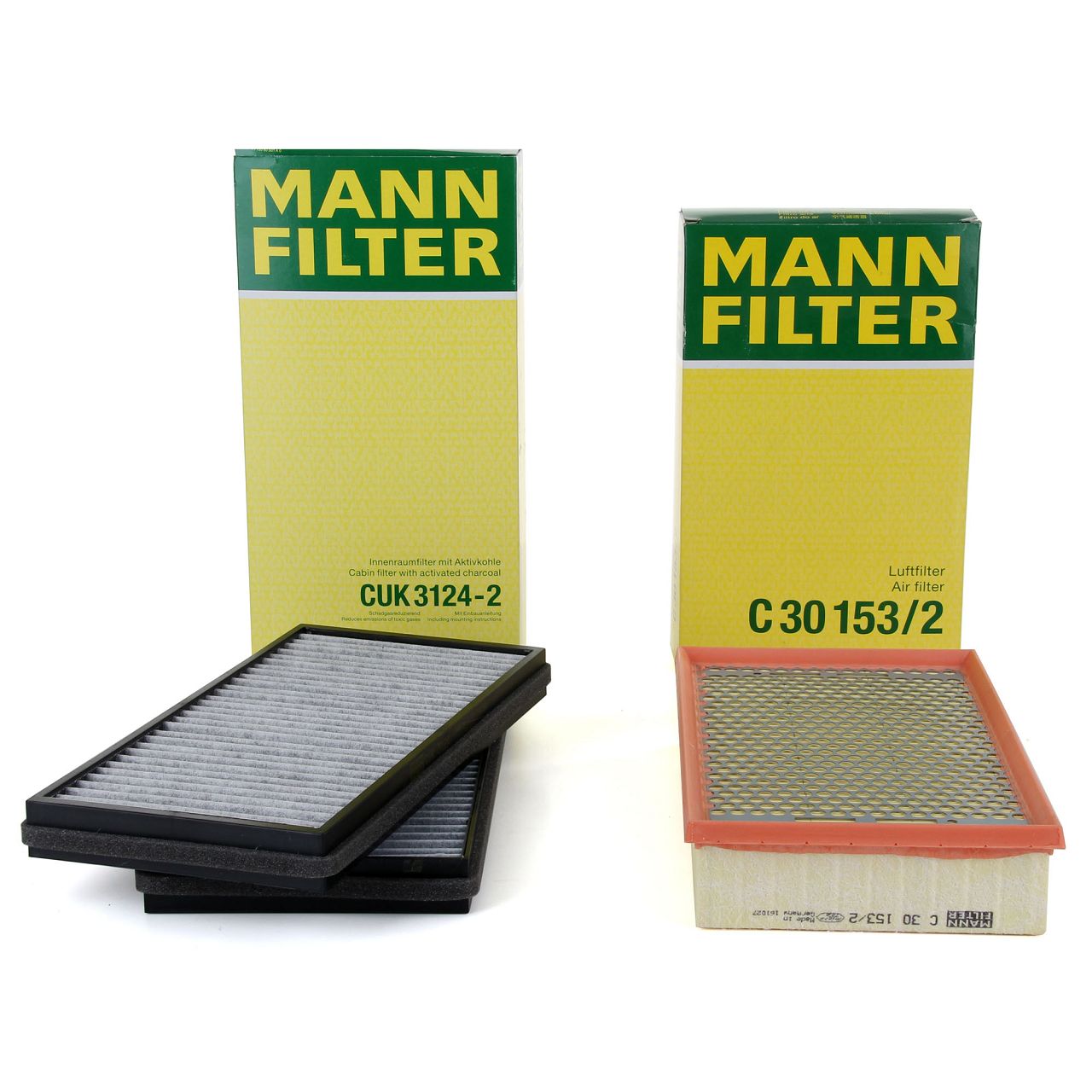 MANN Filterset Innenraum + Luftfilter BMW 7er E65 E66 E67 730i 730Li M54 231 PS