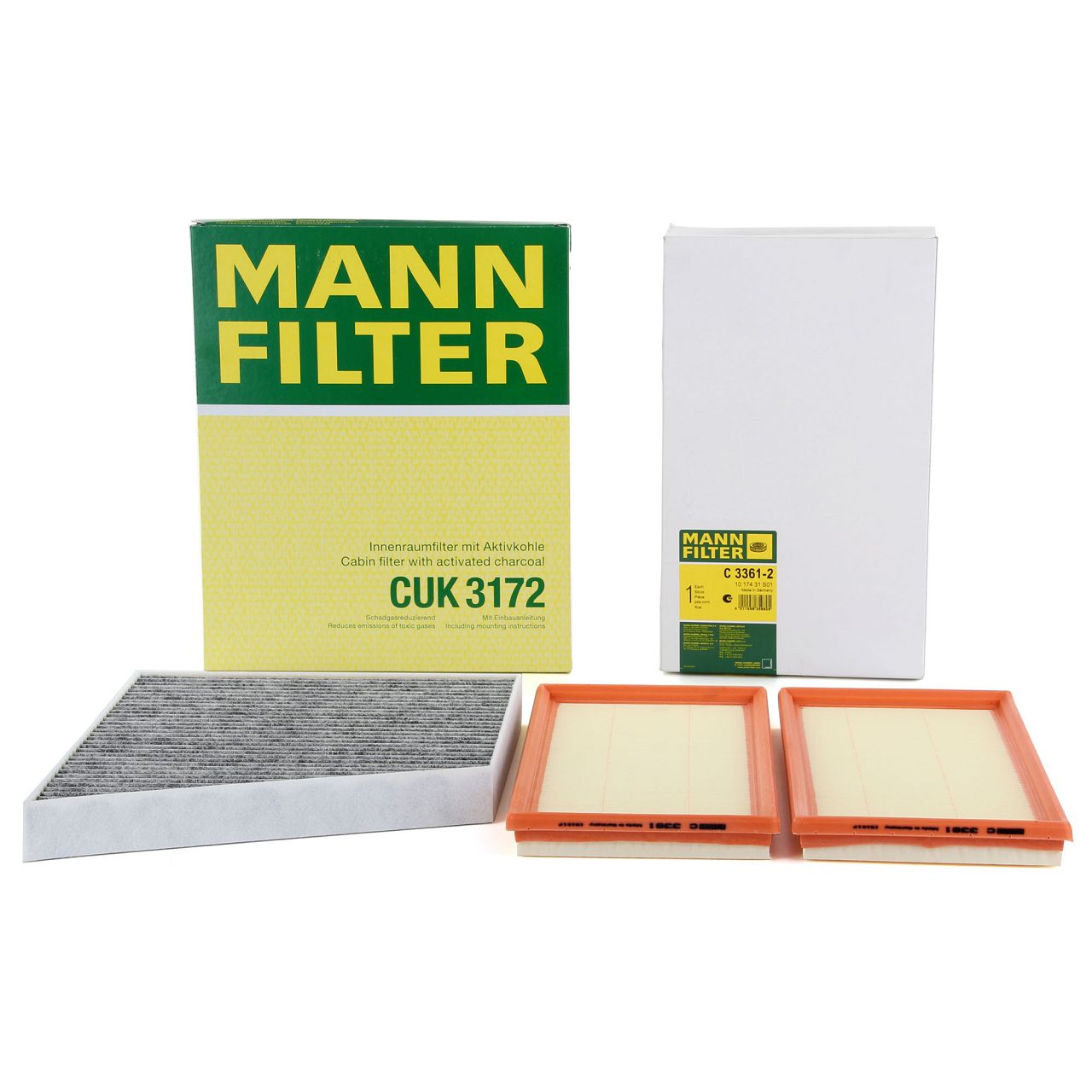 MANN Filterset Innenraum + Luftfilter MERCEDES W211 S211 E36AMG C219 CLS63AMG M156 514 PS