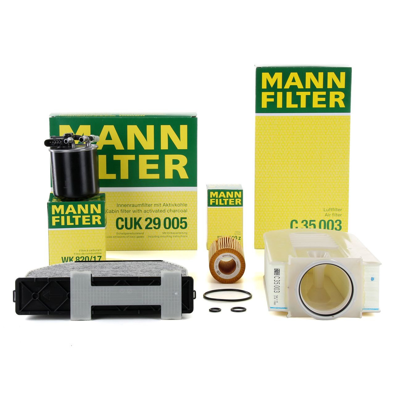 MANN Filterset 4-tlg MERCEDES W204 C218 W212 X204 180-250CDI 200-300BlueTEC OM651