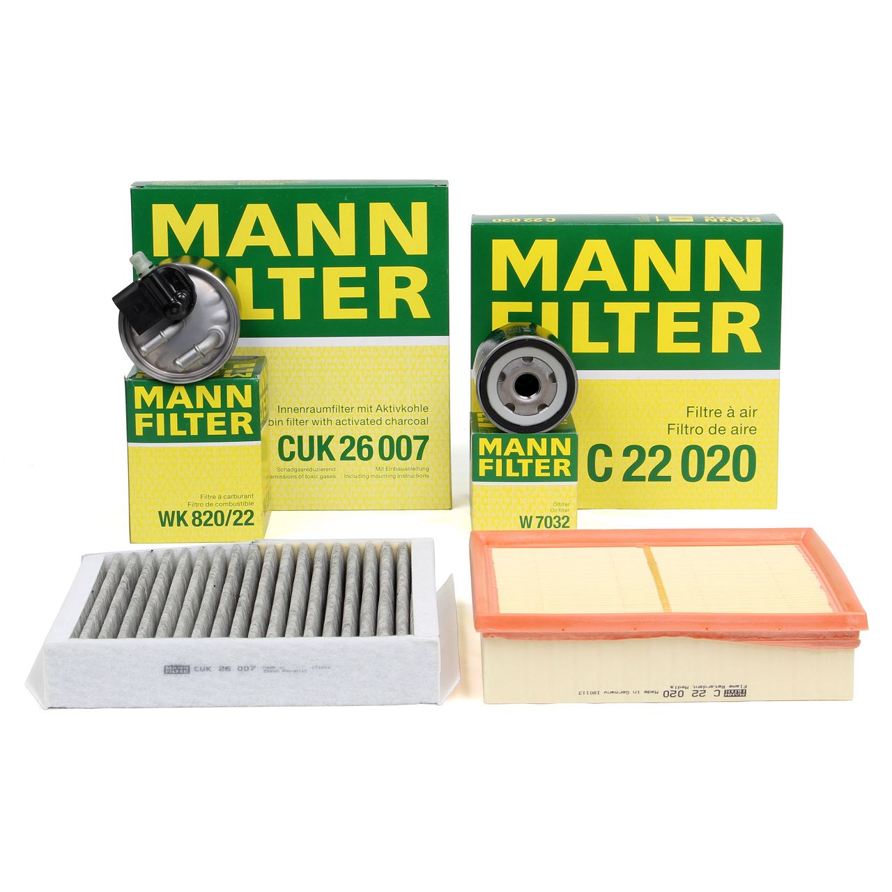 MANN Filterset 4-tlg MERCEDES W176 W246 W242 C117 X117 X156 160/180 CDI / d OM607