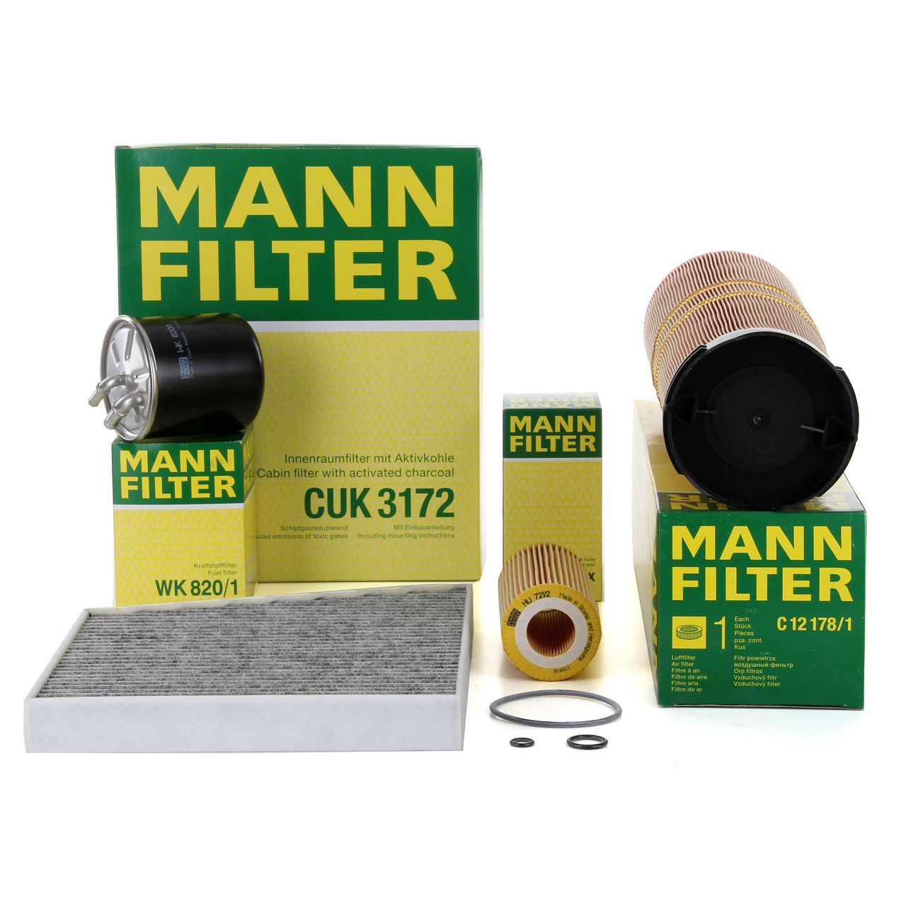 MANN Filter-Set 4-tlg MERCEDES E-Klasse W211 E320CDI 204 PS OM648 bis 12.2002