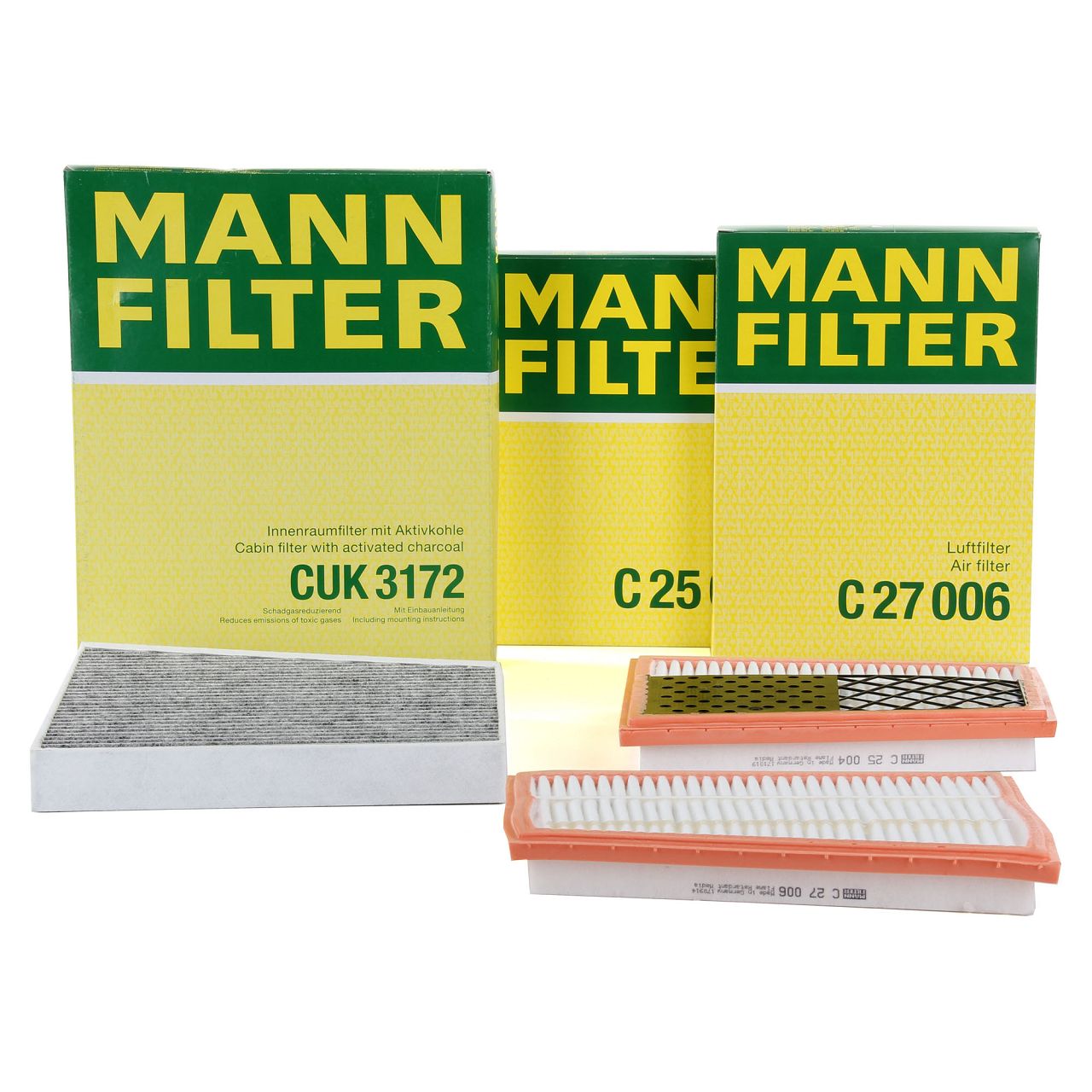 MANN Filterset Innenraum + Luftfilter MERCEDES W211 S211 280/320CDI C219 320/350CDI OM642