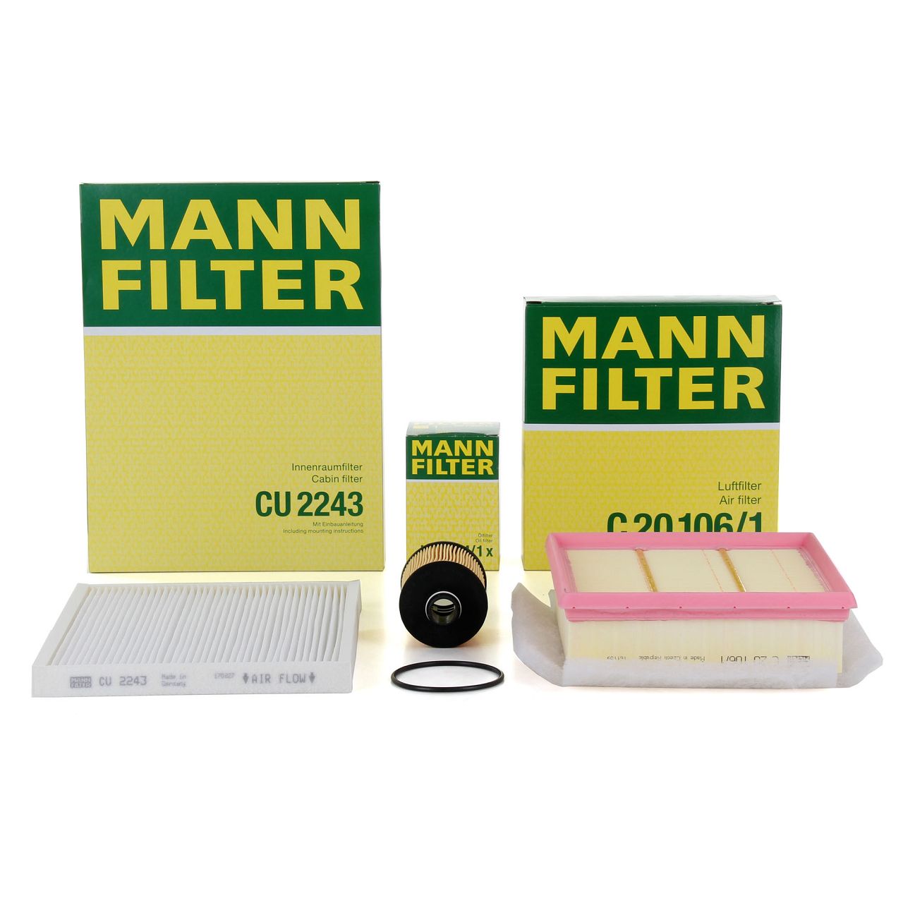 MANN Filterset Filterpaket 3-tlg OPEL Corsa D 1.3 CDTI A13DTC 75 PS ab 07.2010 + 95 PS