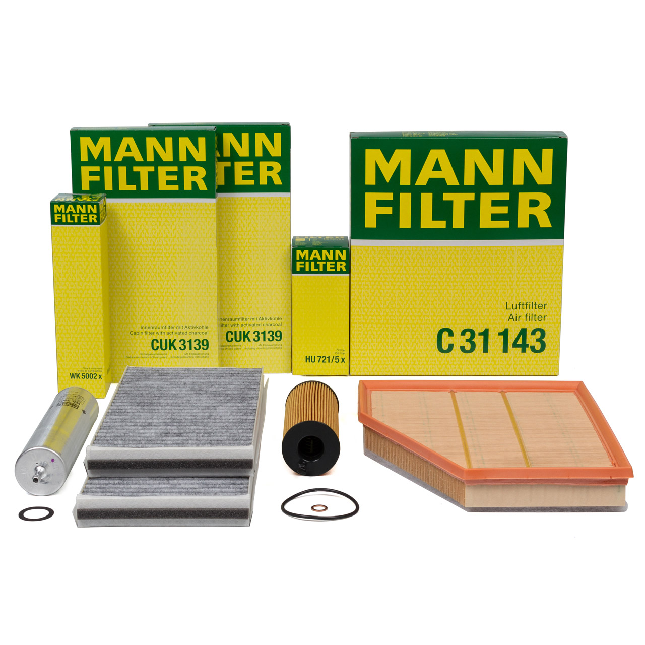 MANN Filterset Filterpaket 4-tlg BMW 5er E60 E61 520d 163/177 PS N47 ab 07.2009