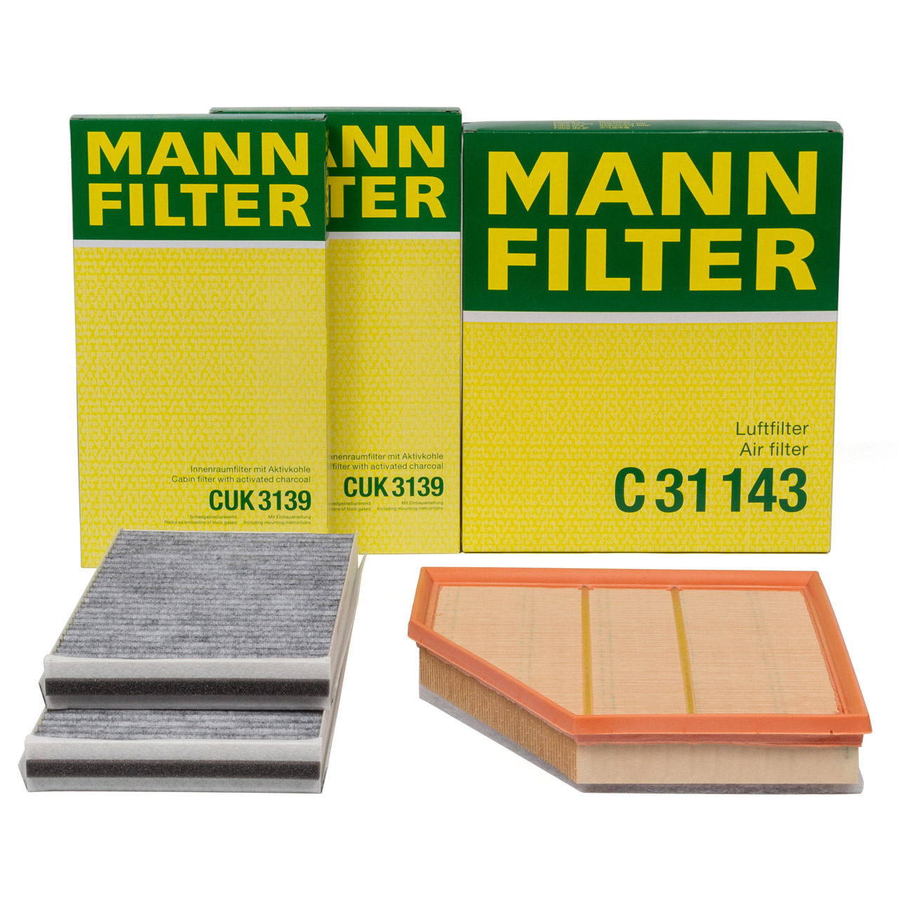 MANN Filterset Innenraum + Luftfilter BMW 5er E60 E61 6er E63 E64 520d N47 535d 635d M57