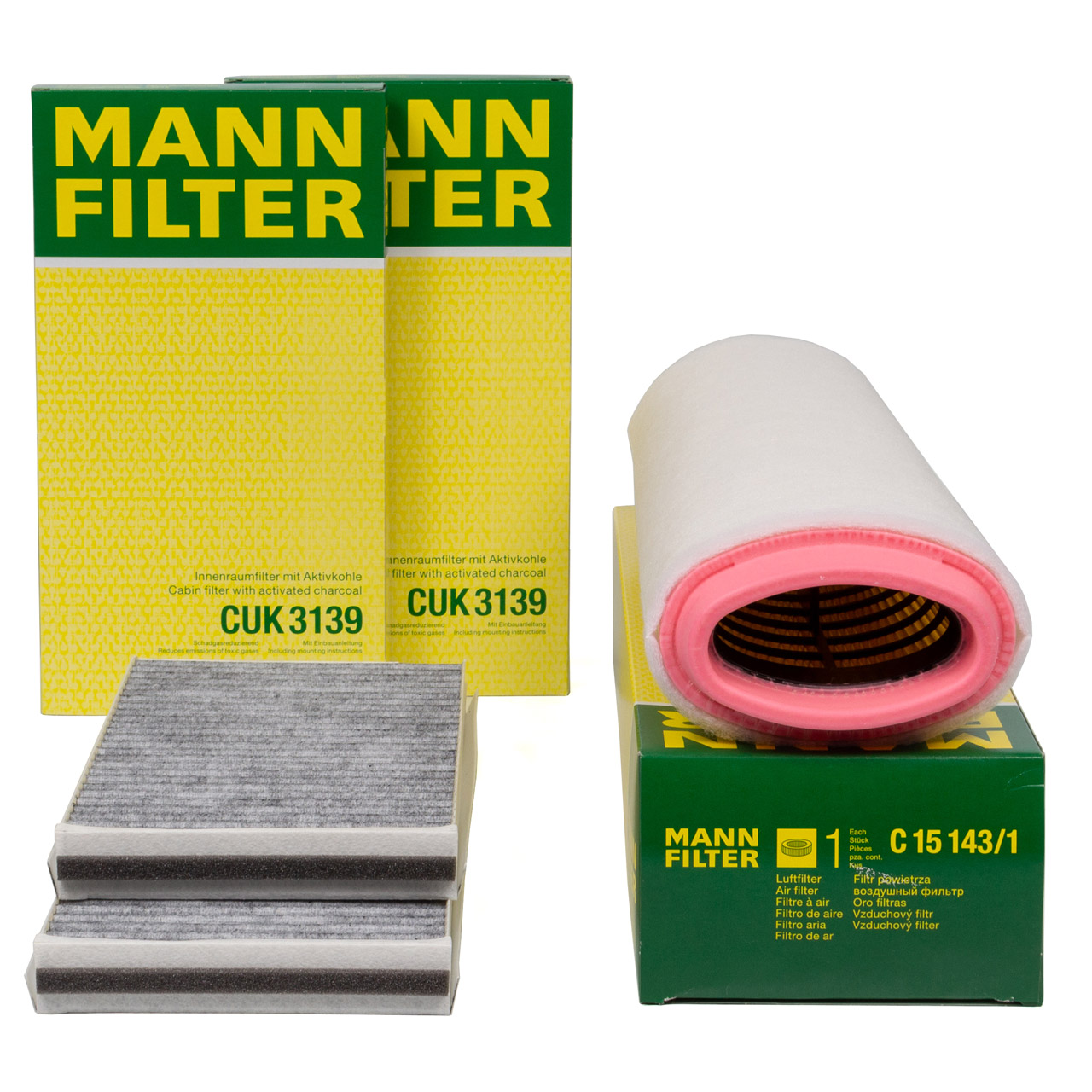 MANN Filterset Innenraum + Luftfilter BMW 5er E60 E61 525d 530d 163-235 PS M57
