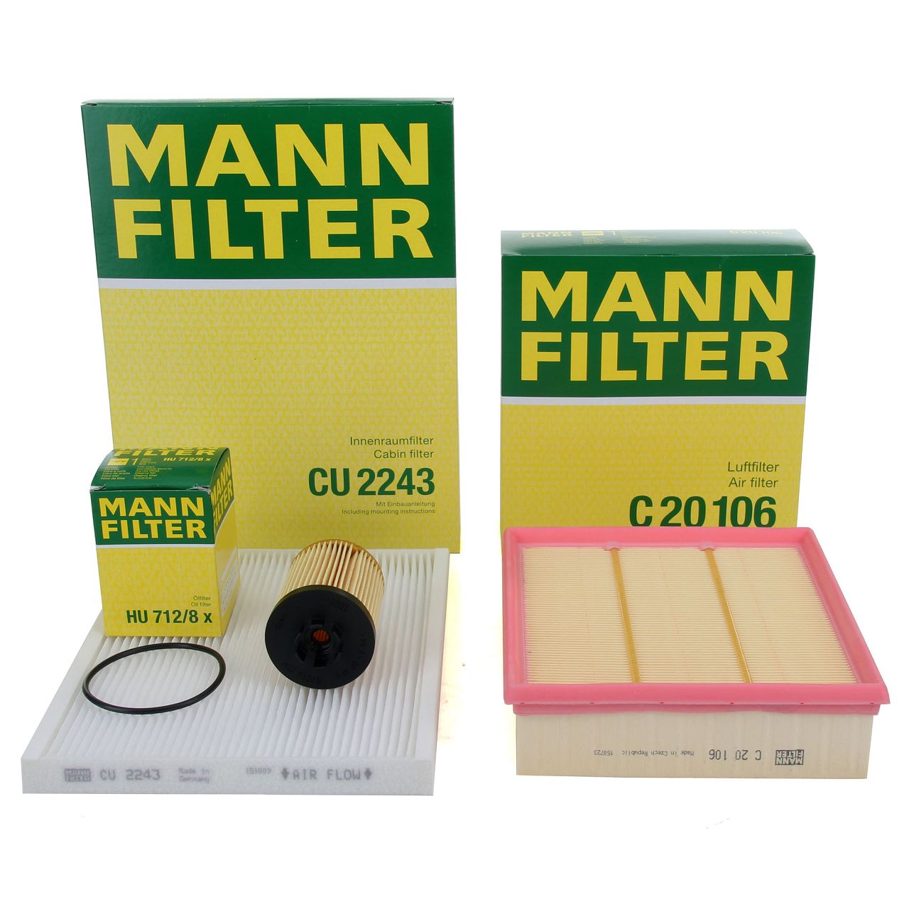 MANN Filterset OPEL Corsa D 1.0 1.2/LPG 1.4/LPG 65-100 PS bis Motor-Nr. 19MA9234