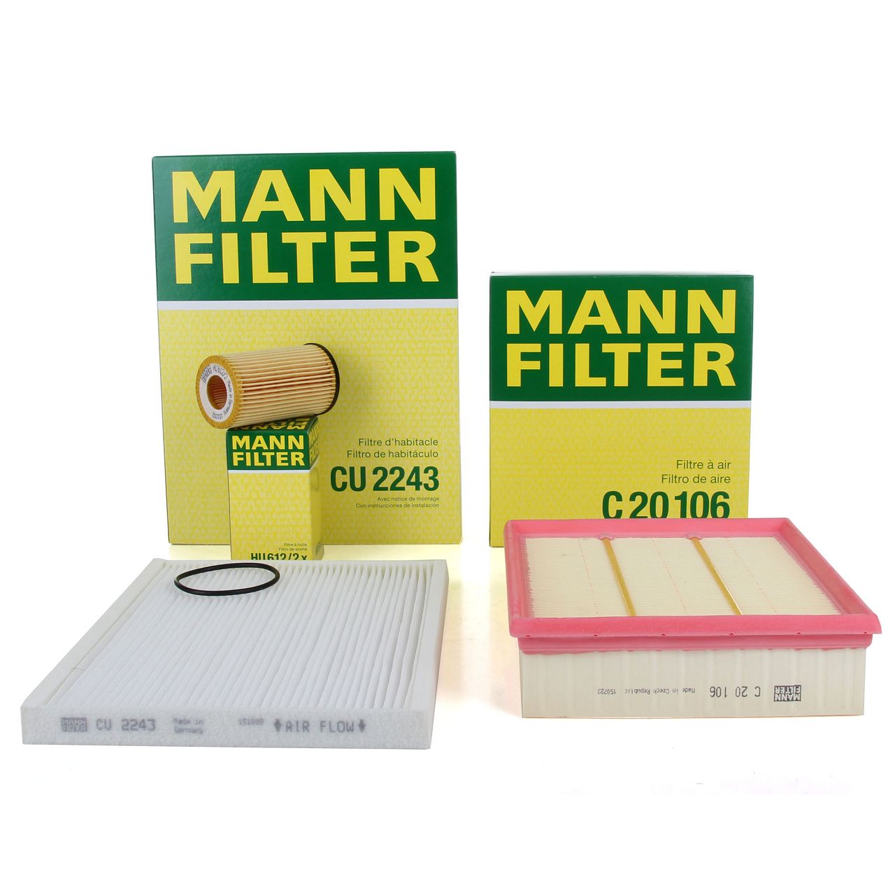 MANN Filter-Set OPEL Corsa D 1.0 1.2/LPG 1.4/LPG ab Motor-Nr. + Corsa E 1.2 1.4/LPG