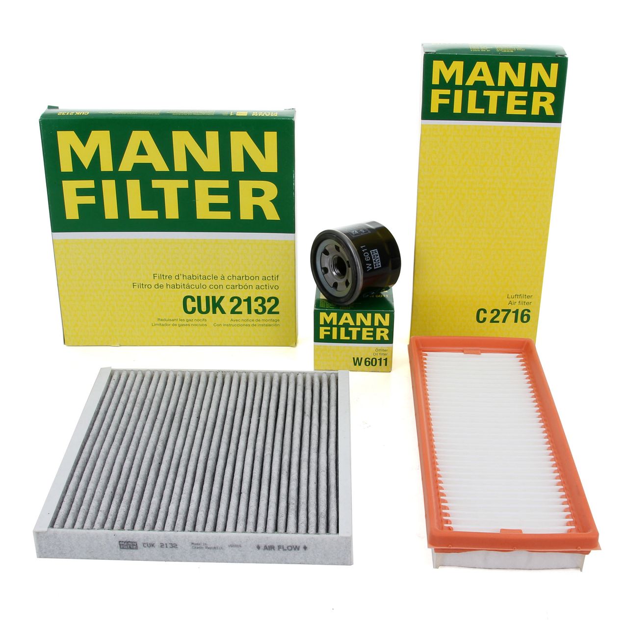 MANN Filter-Set SMART ForTwo (451) 1.0 / Turbo / Brabus 61-120 PS