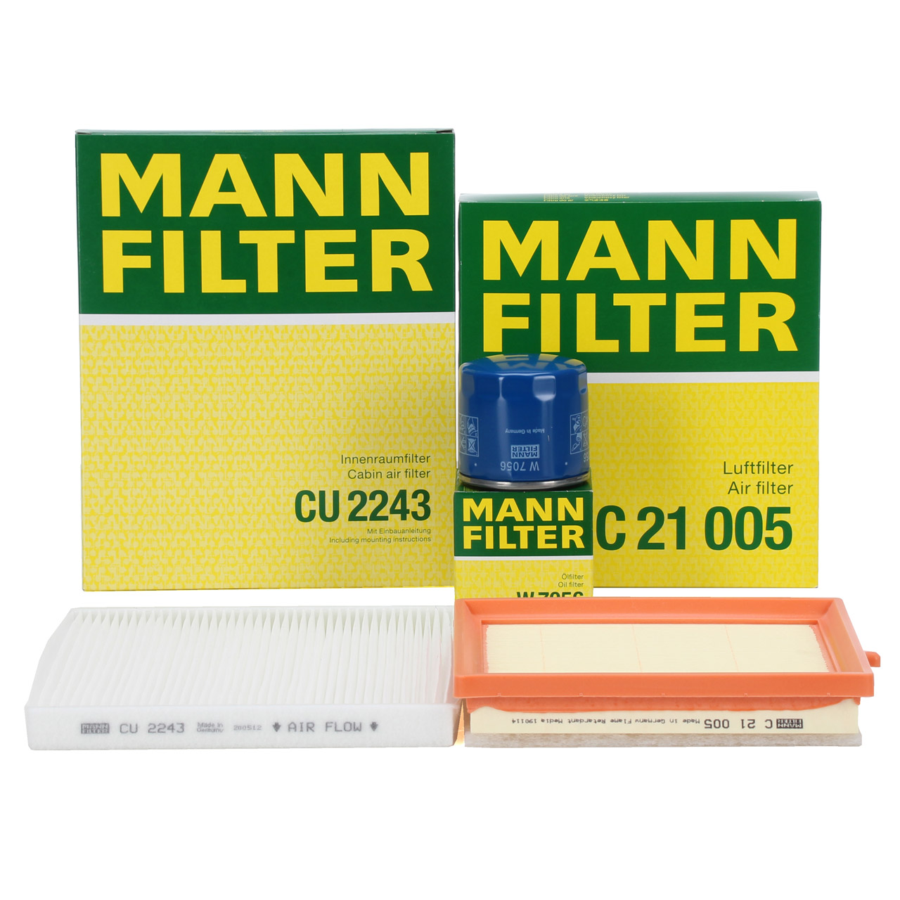 MANN Filterset Filterpaket Inspektionskit OPEL Adam (M13) 1.0 90/115 PS