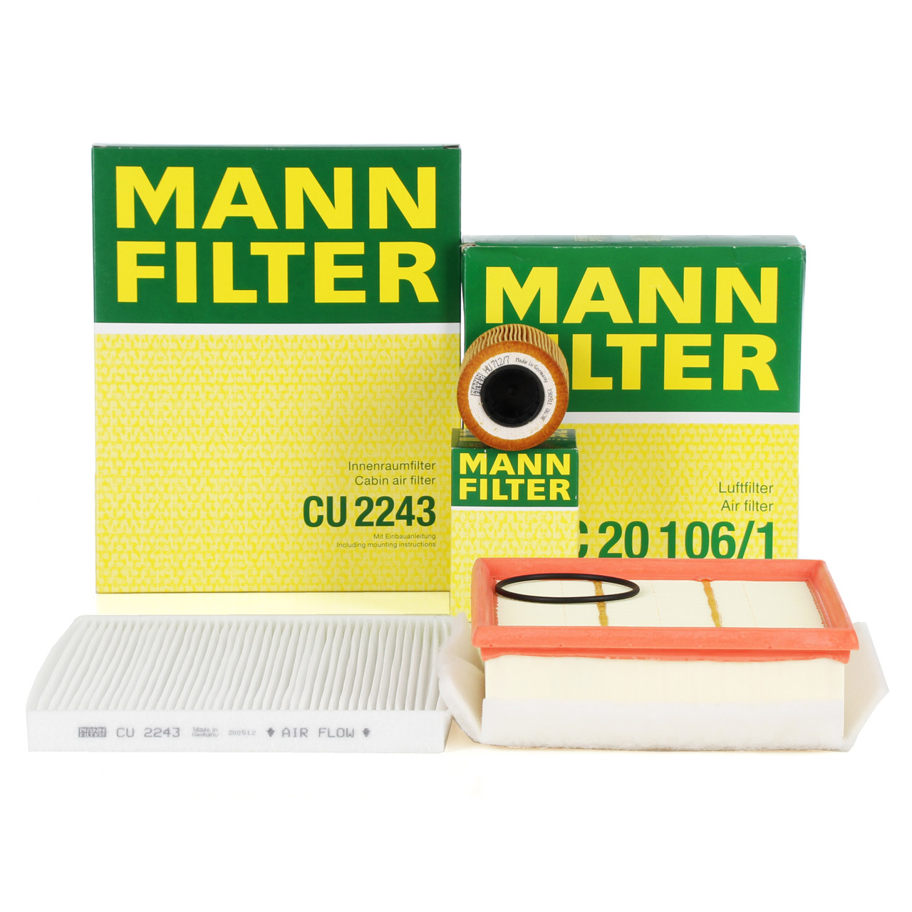 MANN Filter-Set 3-tlg OPEL Corsa D 1.3 CDTI Z13DTJ 75 PS bis 06.2010 + 90 PS