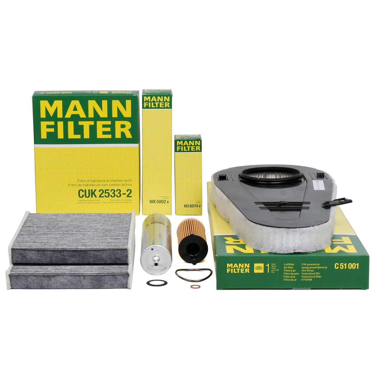 MANN Filterset Filterpaket 4-tlg BMW 5er F10 F11 518d 136 PS + 520d 163 PS B47