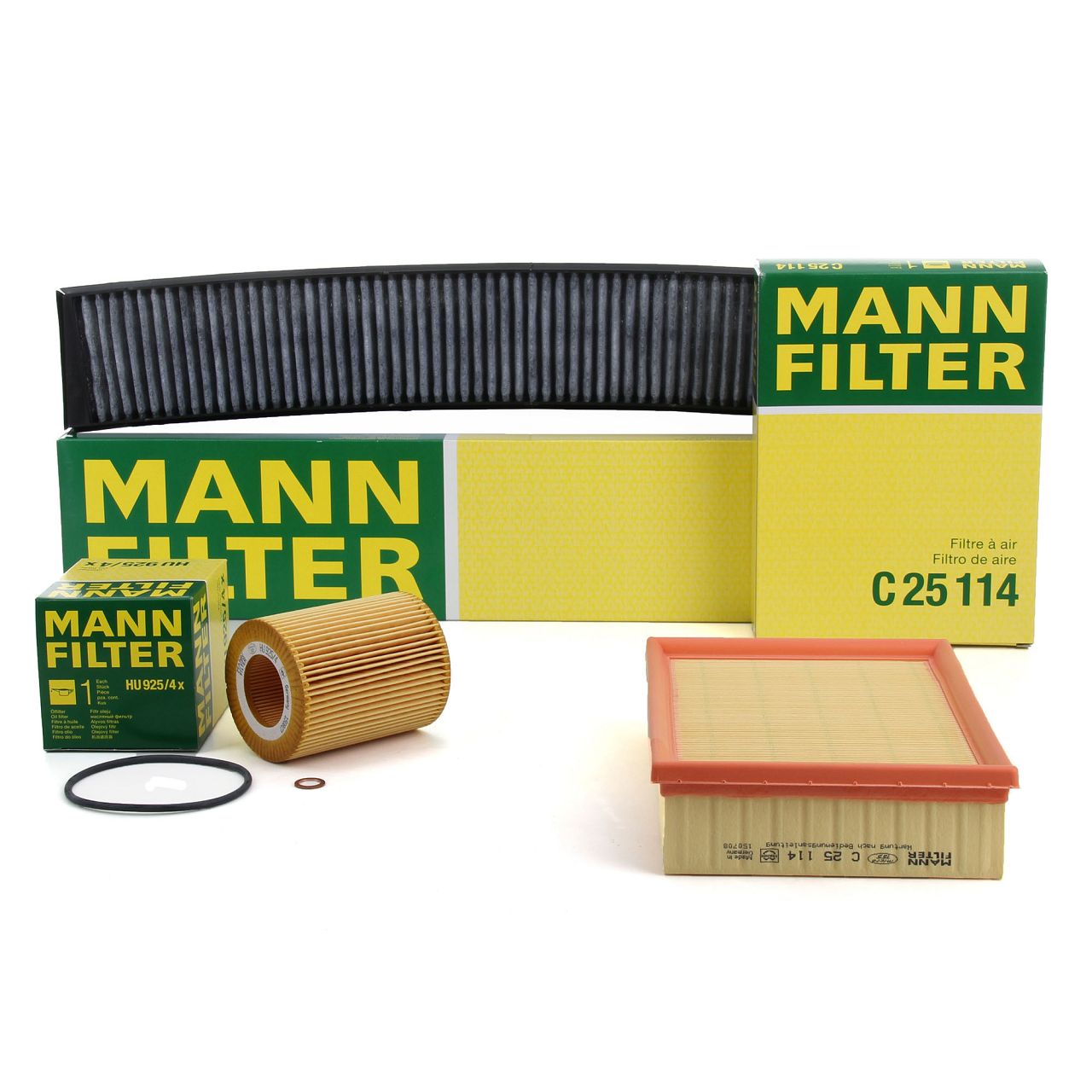 MANN Filterset 3-tlg für BMW 3er E46 320i 323i 325i 328i 330i X3 E83 2.5i 3.0i M52 M54