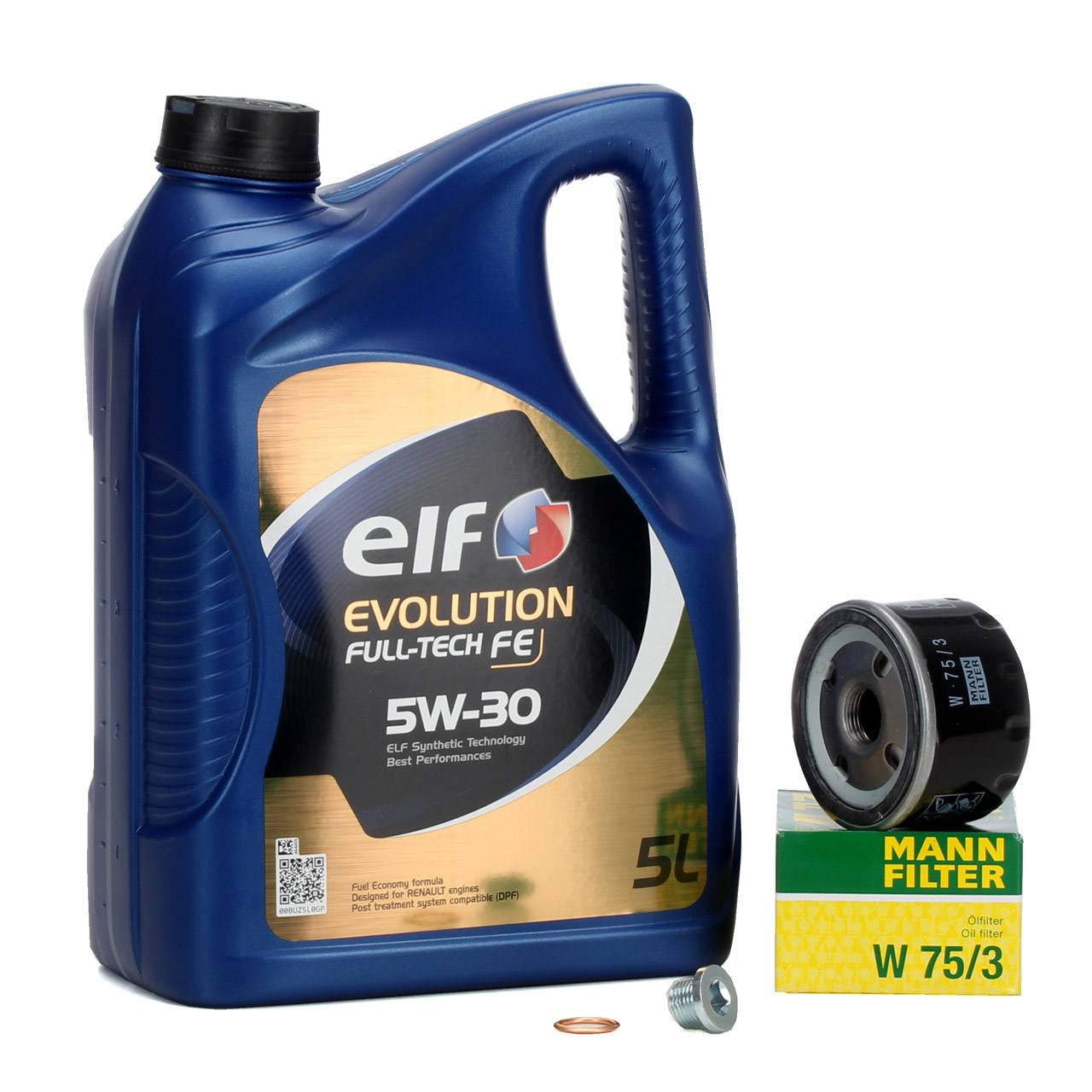 5L 5 Liter elf Full-Tech FE 5W30 Motoröl + MANN Ölfilter ALFA 