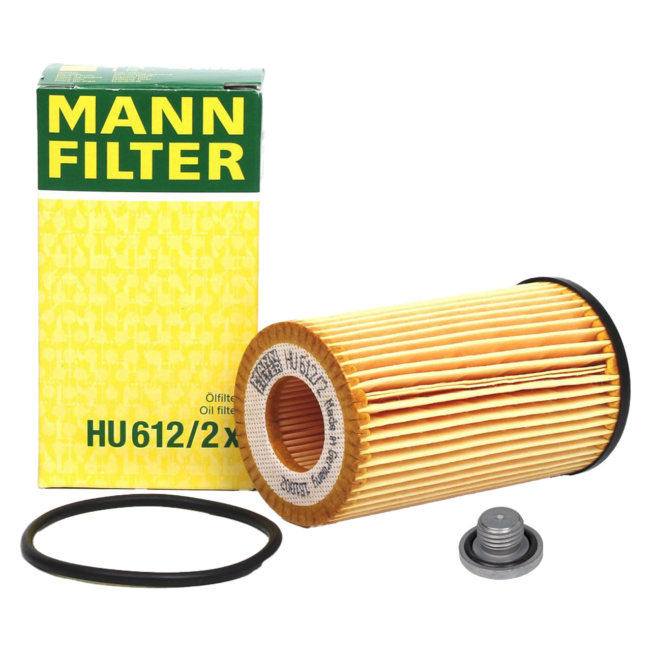 MANN HU612/2x Ölfilter + Schraube für ALFA ROMEO CHEVROLET FIAT OPEL SAAB SUZUKI