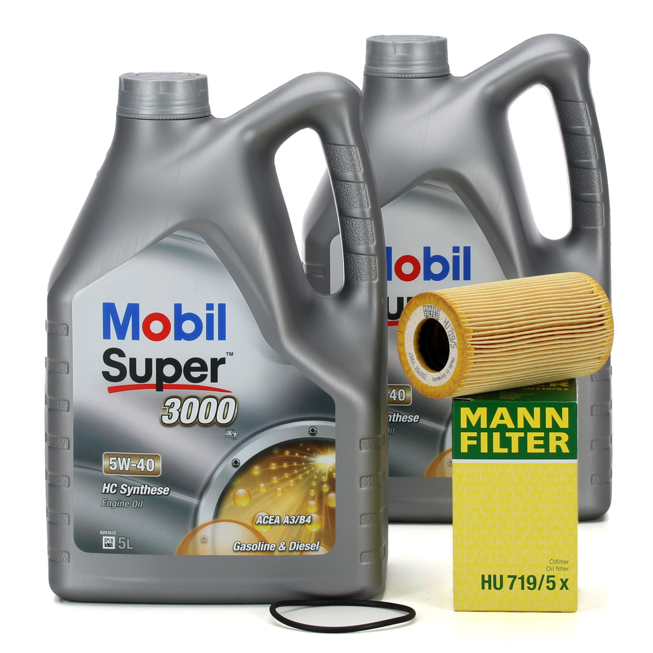10L Mobil SUPER 3000 X1 Motoröl Öl 5W40 + MANN Ölfilter für PORSCHE 99610722553