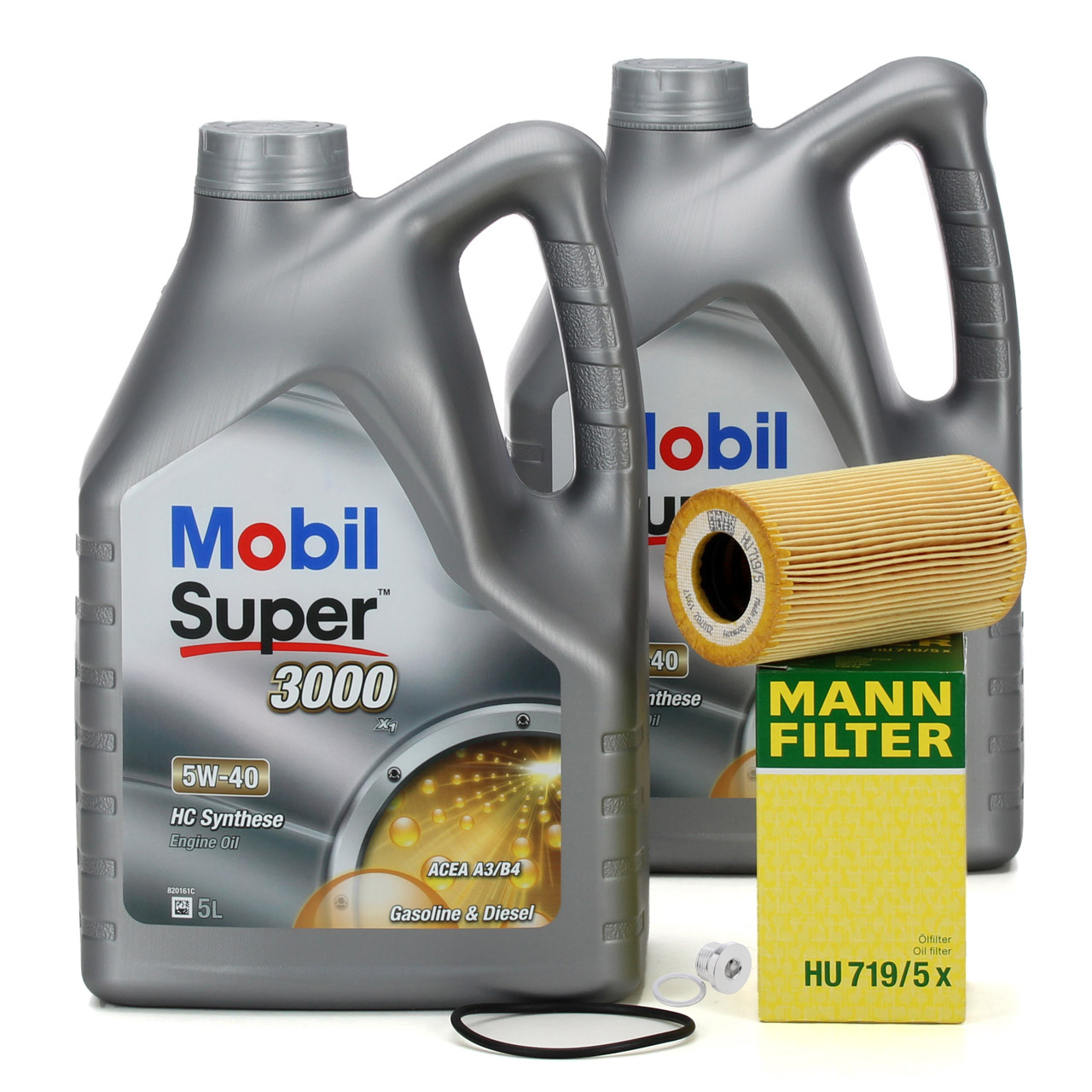 10L Mobil SUPER 3000 X1 5W40 Motoröl Öl + MANN Ölfilter für PORSCHE 99610722553