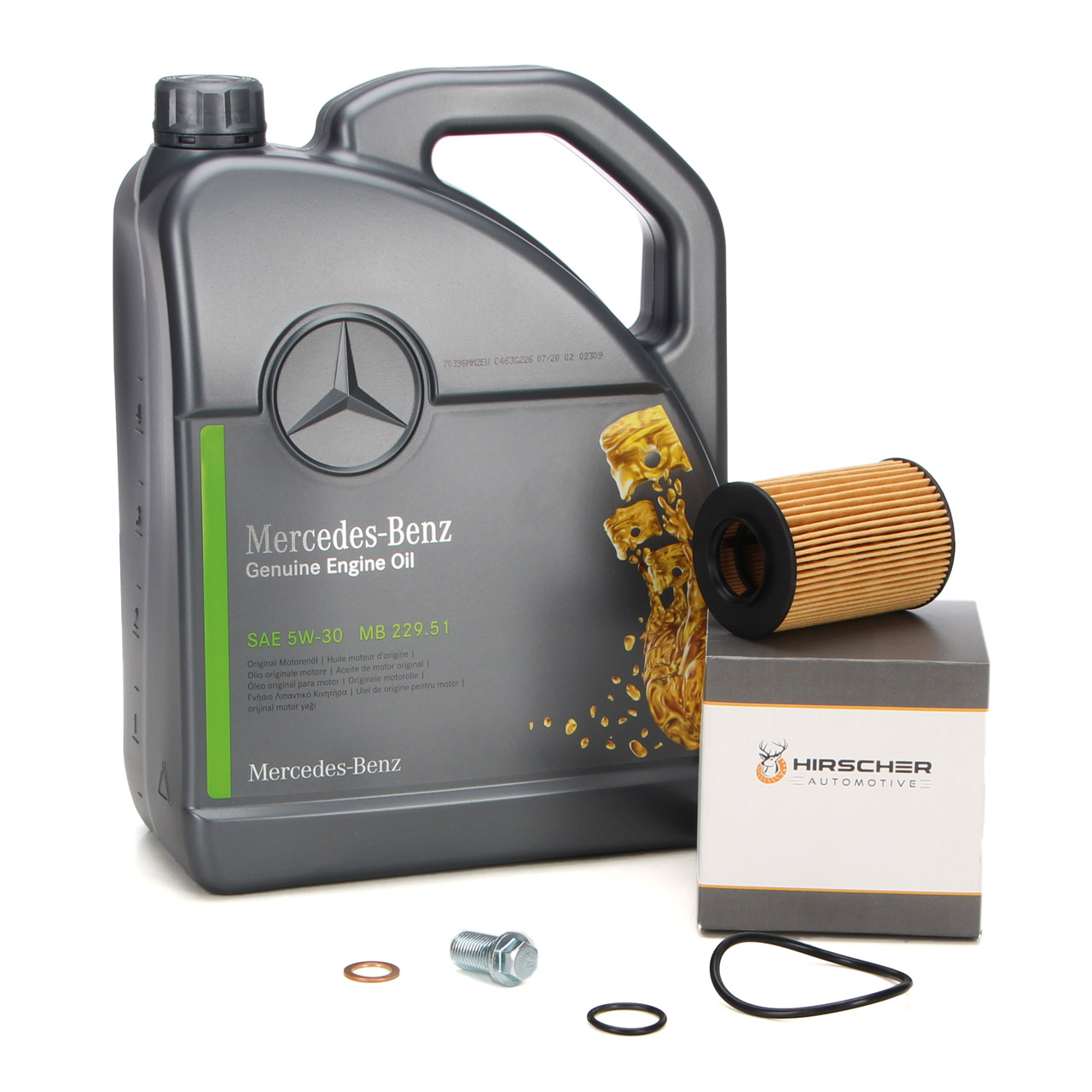 5L ORIGINAL Mercedes Motoröl Öl 5W30 MB 229.51 + HIRSCHER Ölfilter 2661800009