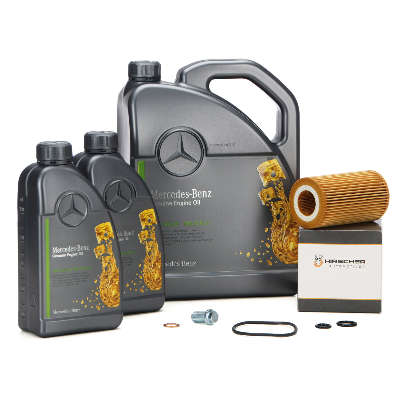 7L ORIGINAL Mercedes Motoröl Öl 5W30 MB 229.51 + HIRSCHER Ölfilter 6511800109