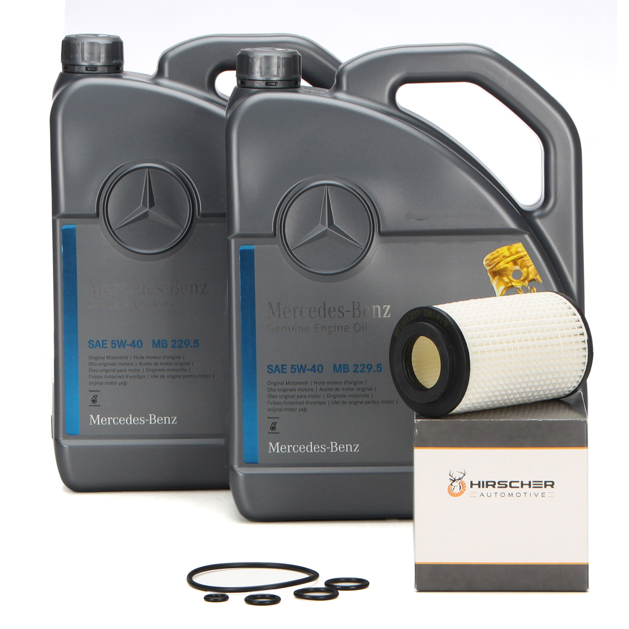 10L ORIGINAL Mercedes-Benz Motoröl 5W40 MB 229.5 + HIRSCHER Ölfilter 0001802609