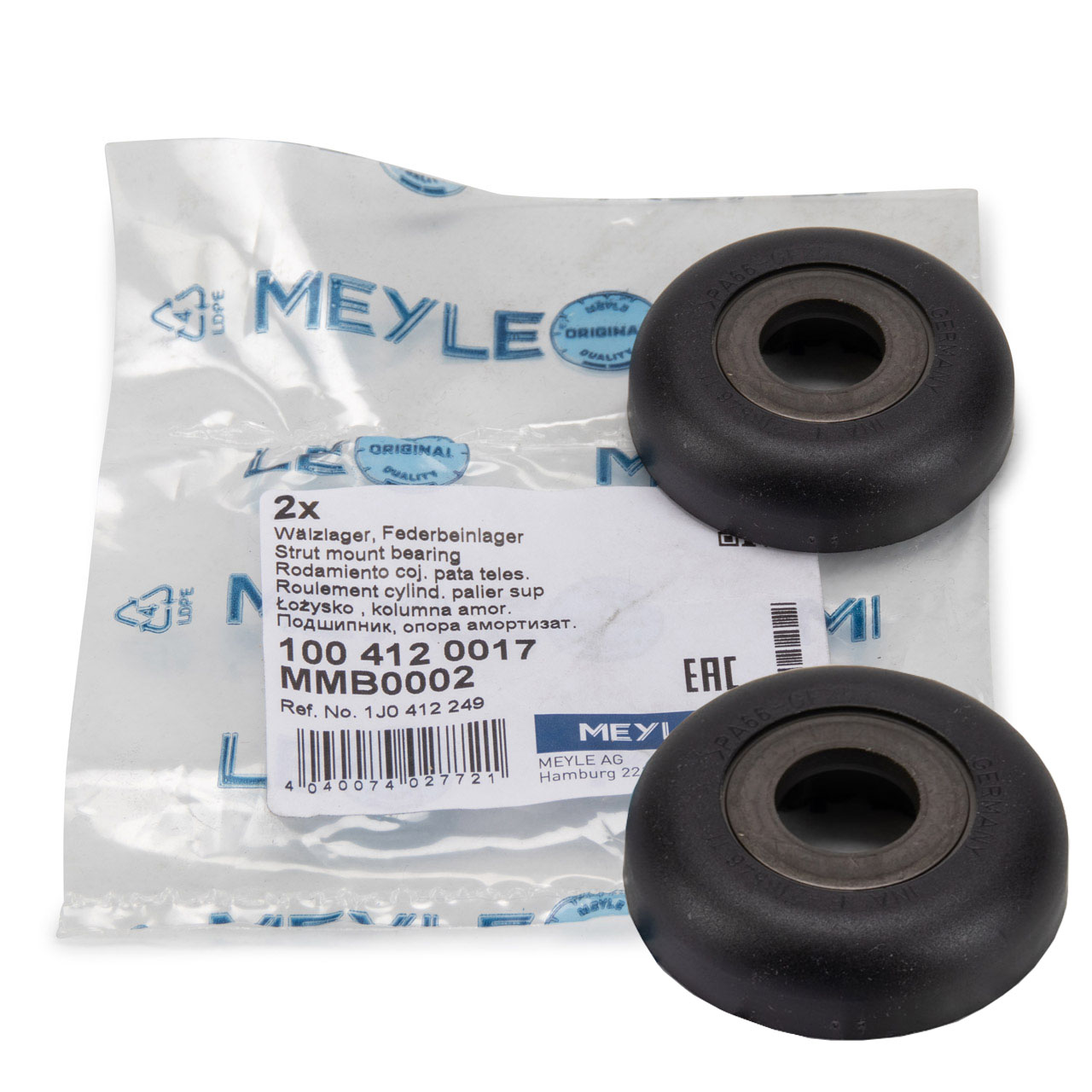 2x MEYLE 1004120017 W&auml;lzlager Federbeinlager f&uuml;r AUDI A3 Golf 3 4 SEAT SKODA SMART vorne