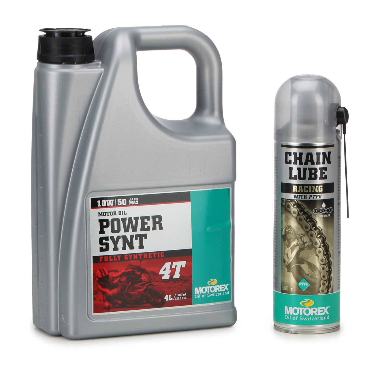 4L 4 Liter MOTOREX Power Synt 4T Motoröl Öl 10W50 + 500ml Kettenspray Kettenfett