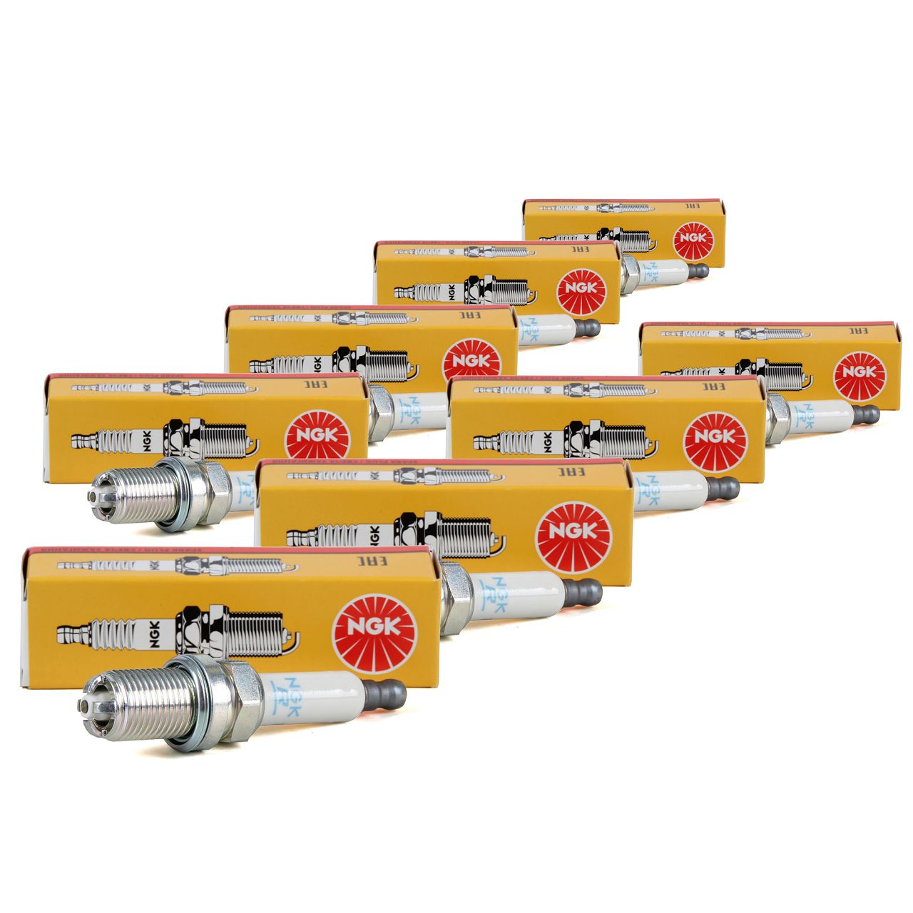 8x NGK 6872 BKR6EQUA Zündkerze für AUDI S4 B6 B7 A6 C5 C6 A8 4D 4E VW Touareg 7L 4.2 V8